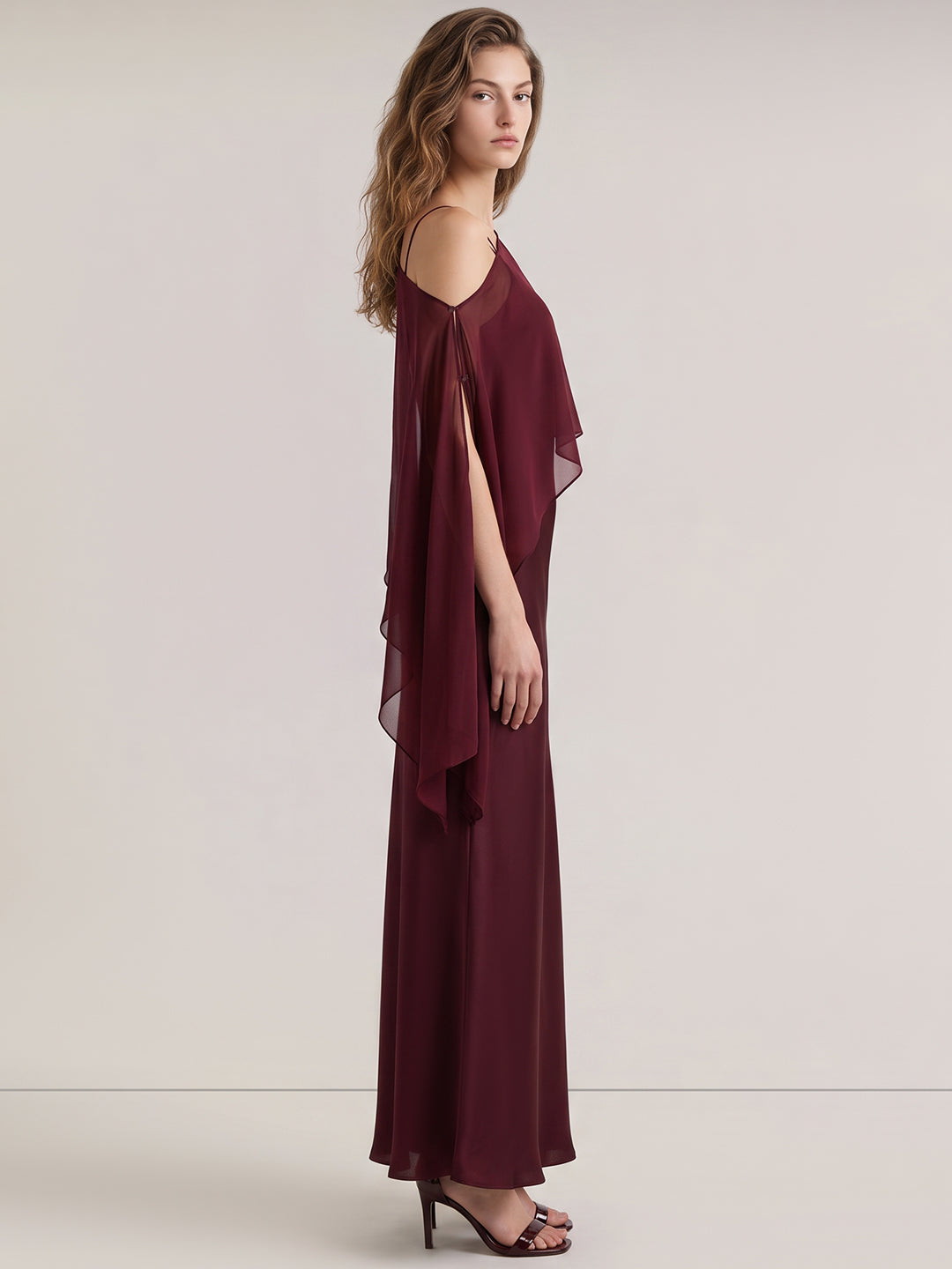 Burgundy Flowy Midi Dress