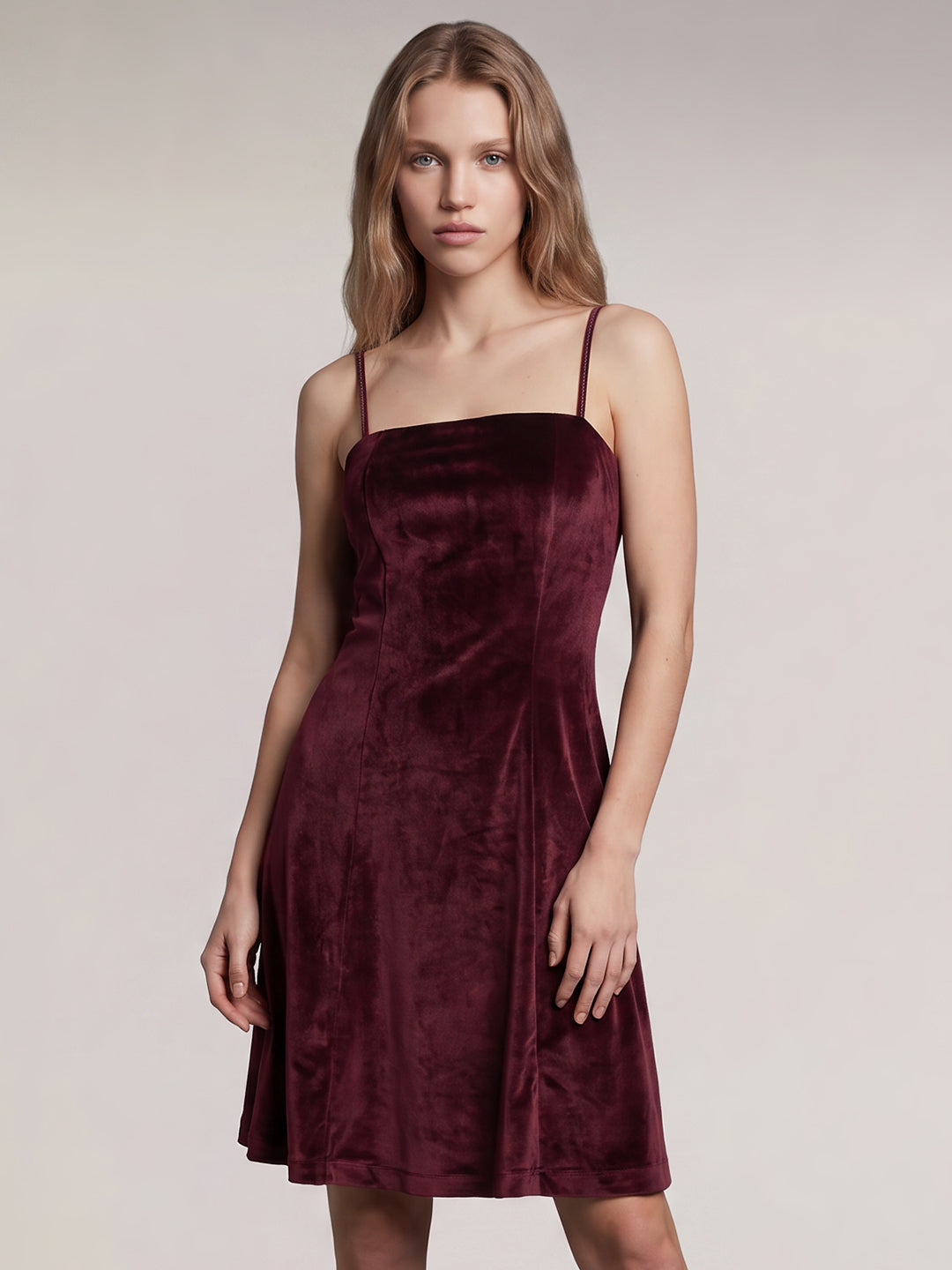 Velvet Fit & Flare Mini Dress