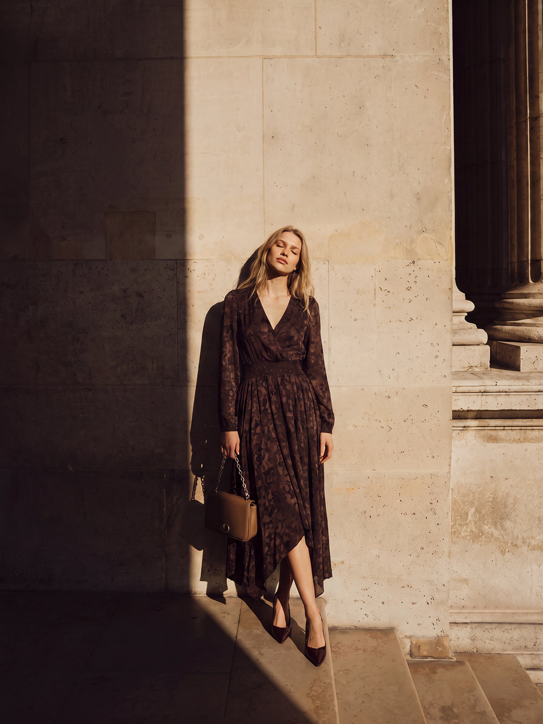 Floral V-Neck Midaxi Dress