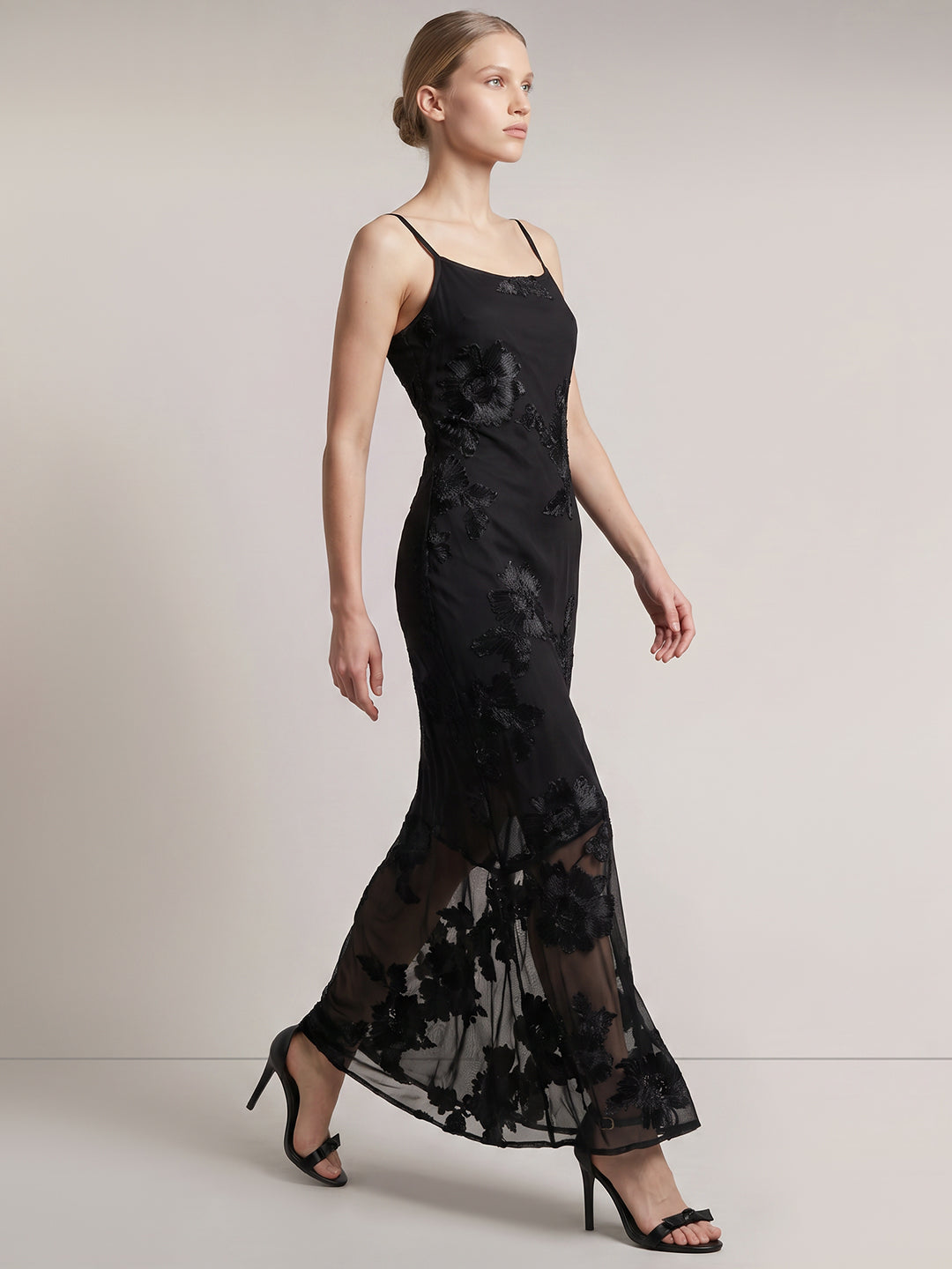 Floral Mesh Maxi Dress