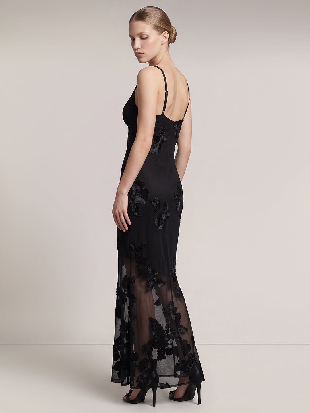 Floral Mesh Maxi Dress
