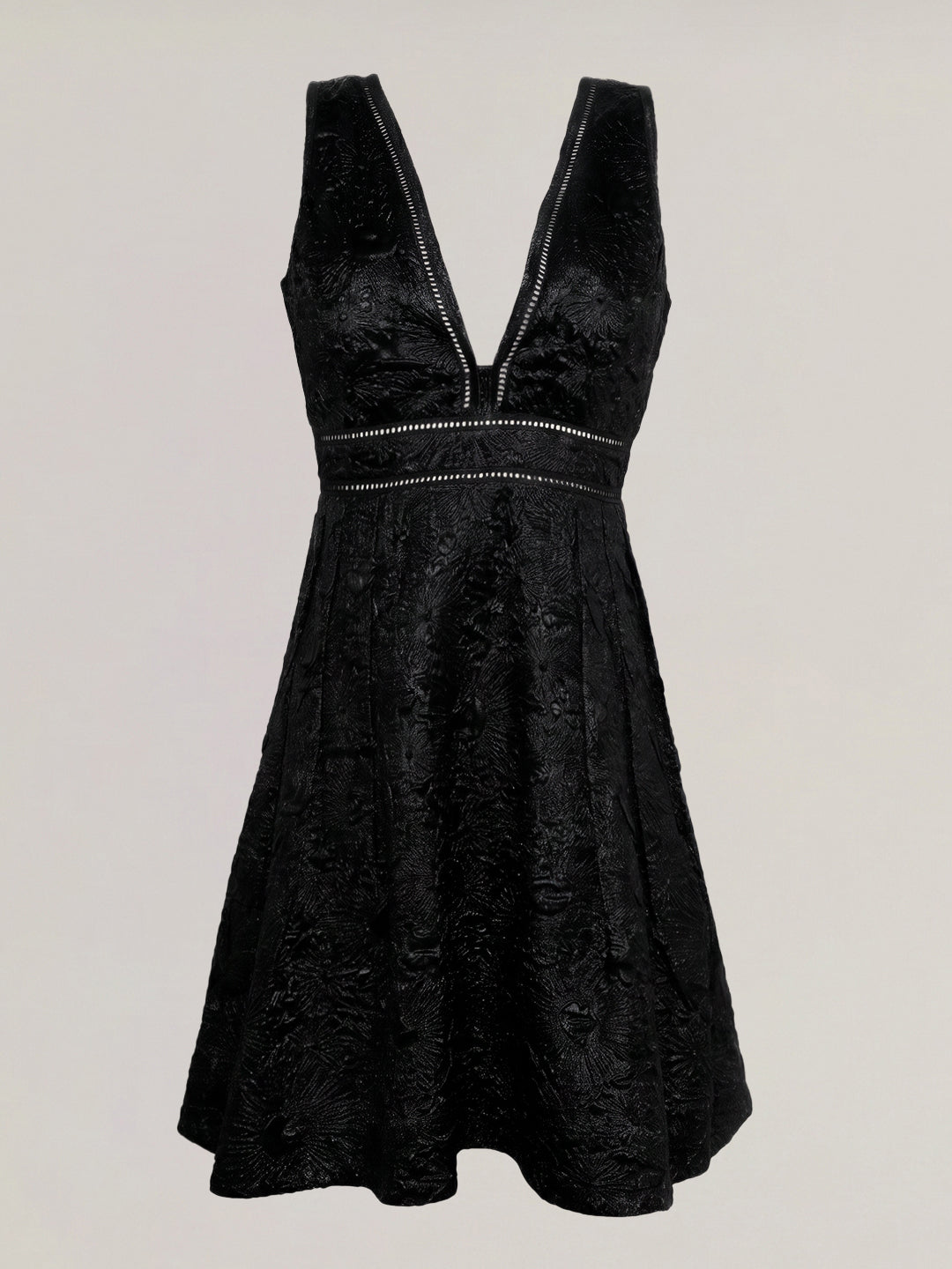 Black Deep V-Neck Mini Dress