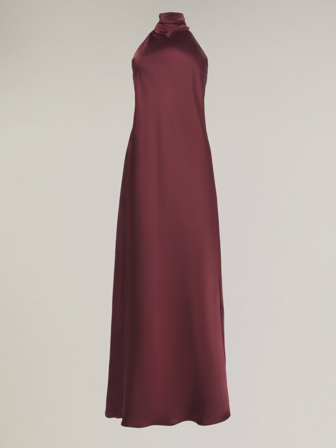Burgundy Satin Maxi Dress