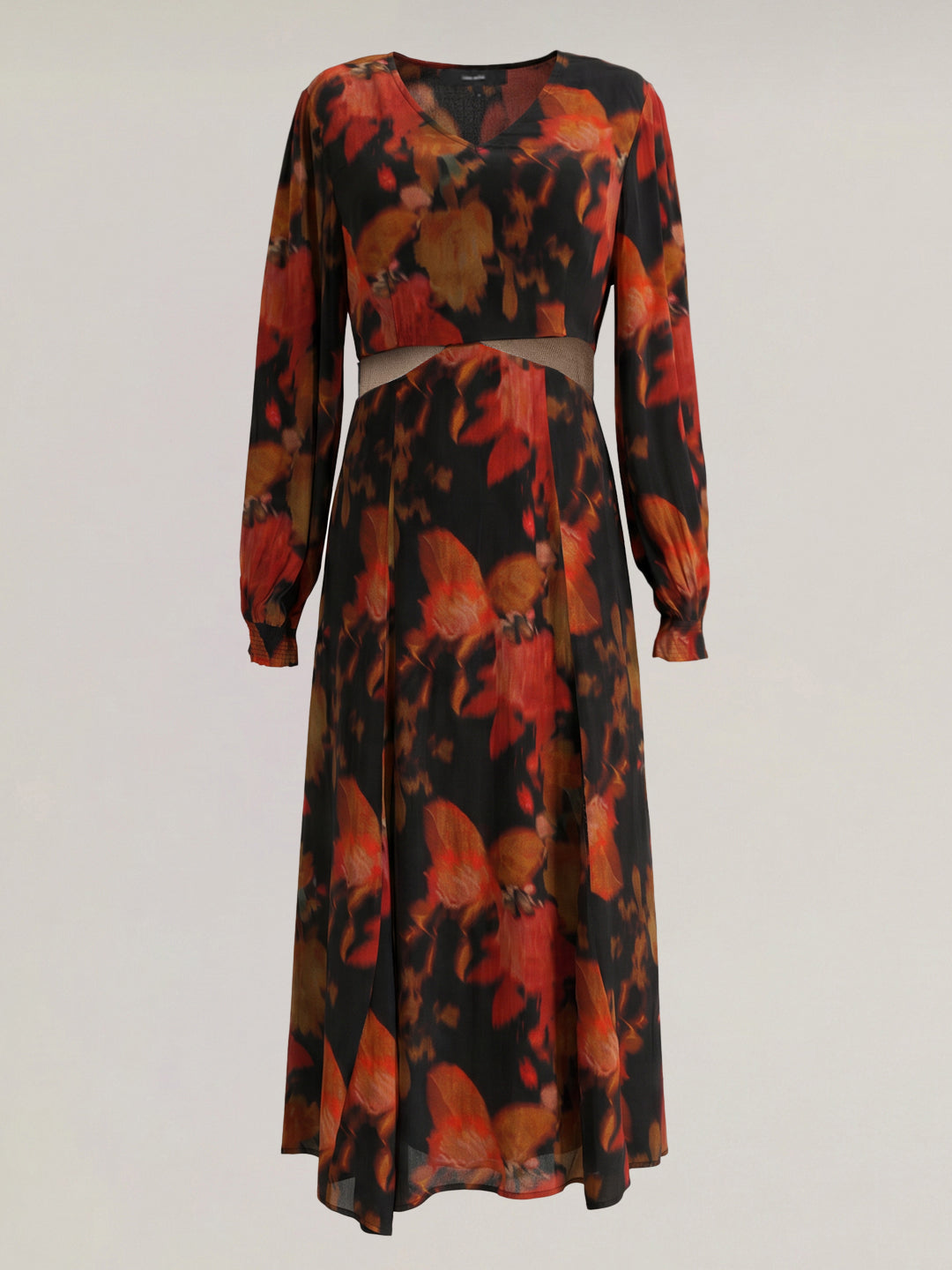 Black Floral Print Dress
