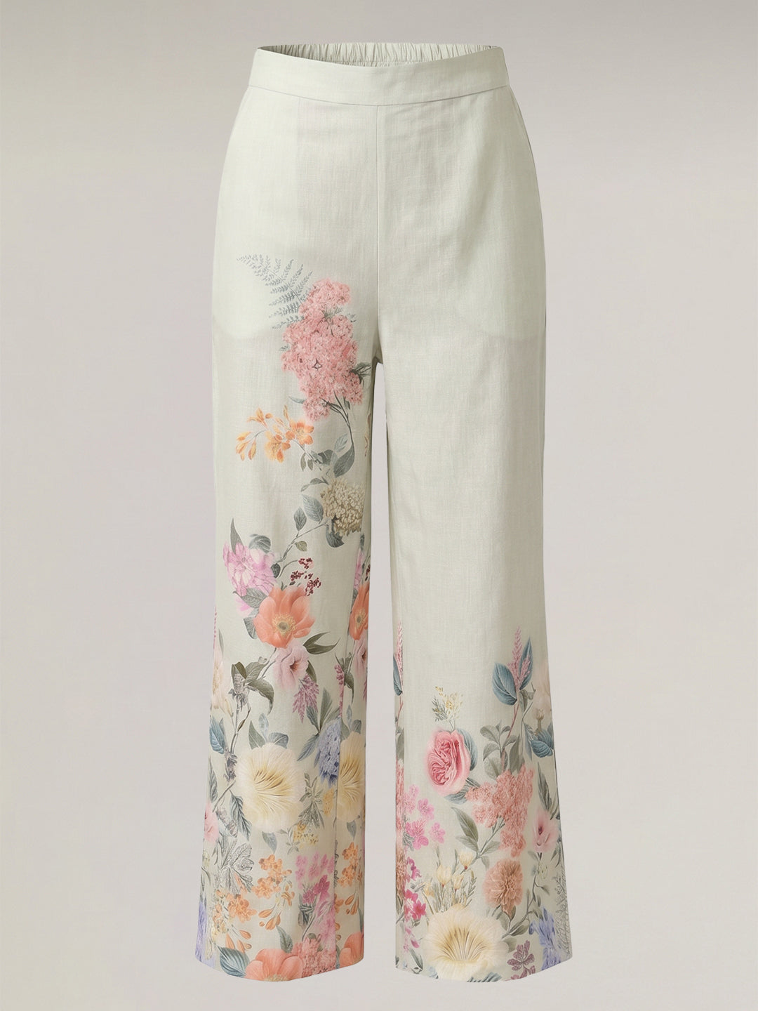 Floral Print High Rise Pants