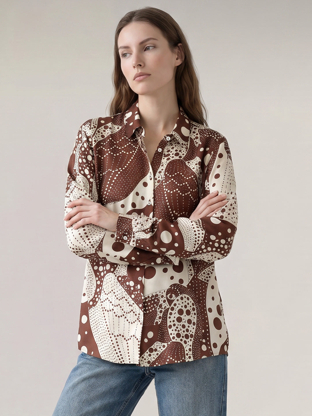 Brown Printed Shirt