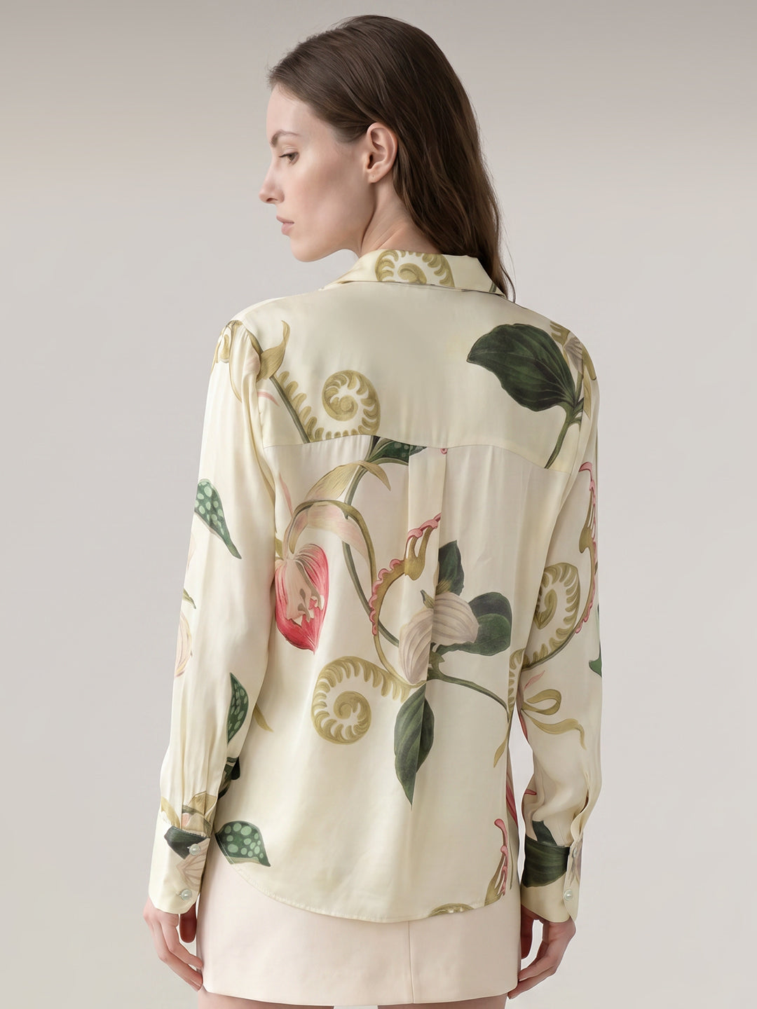 Ecru Floral Print Shirt