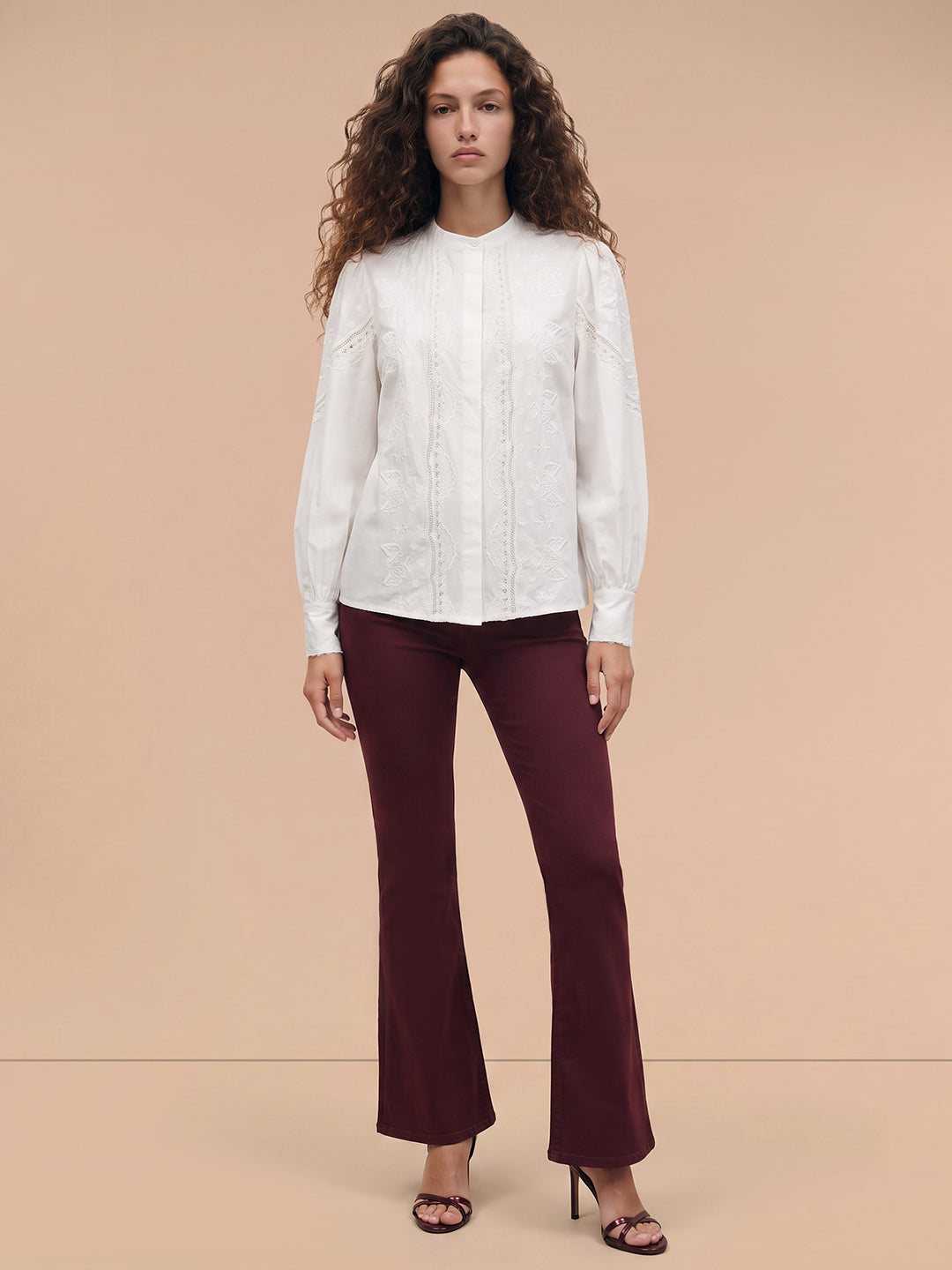 White Embroidered Cotton Top