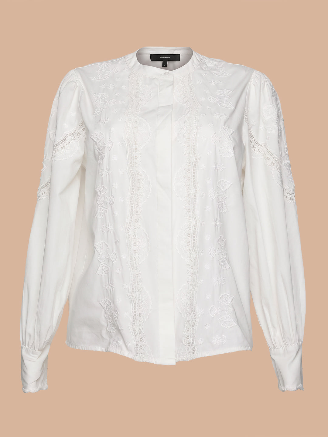 White Embroidered Cotton Top