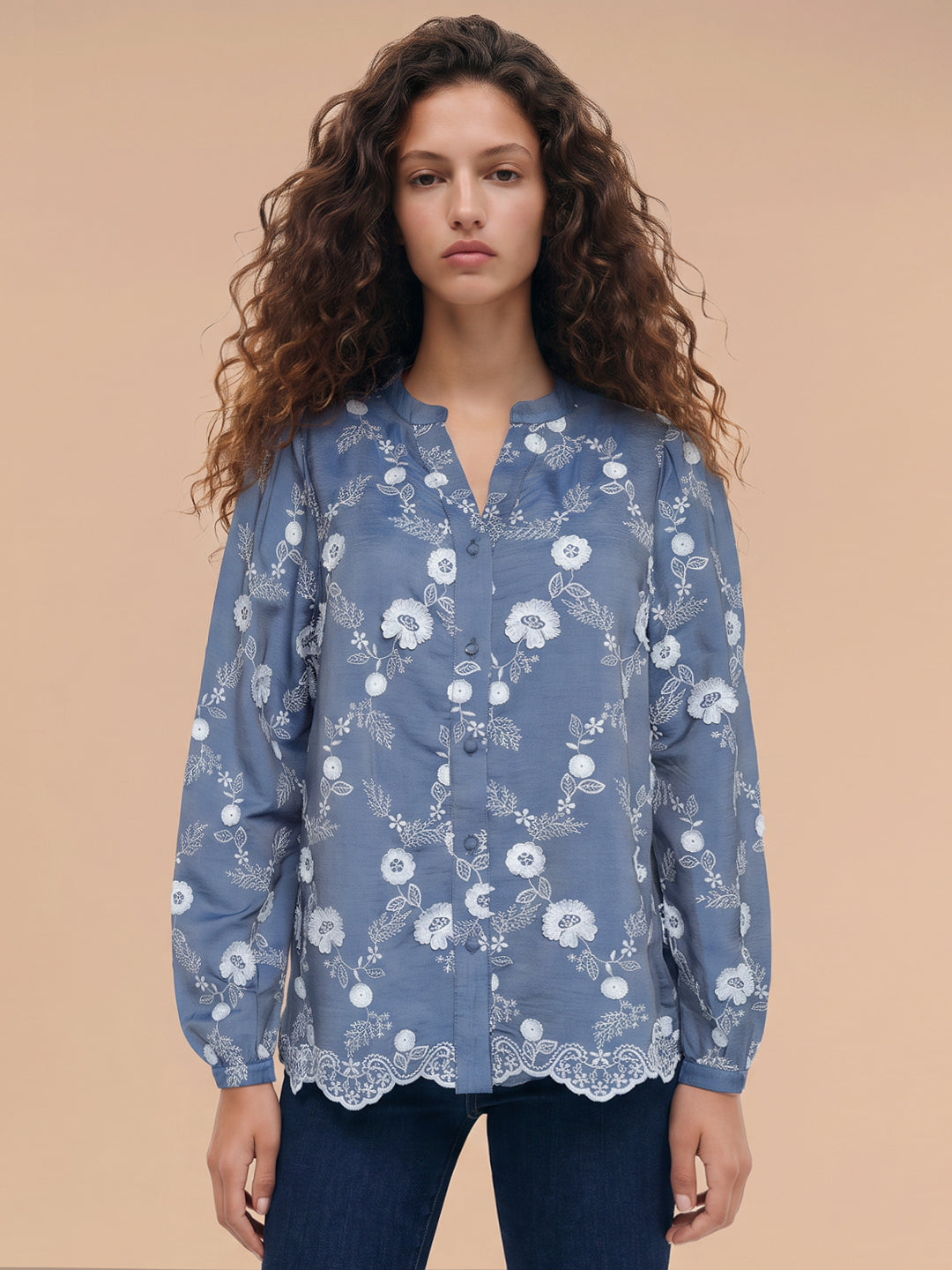 Blue Floral Top