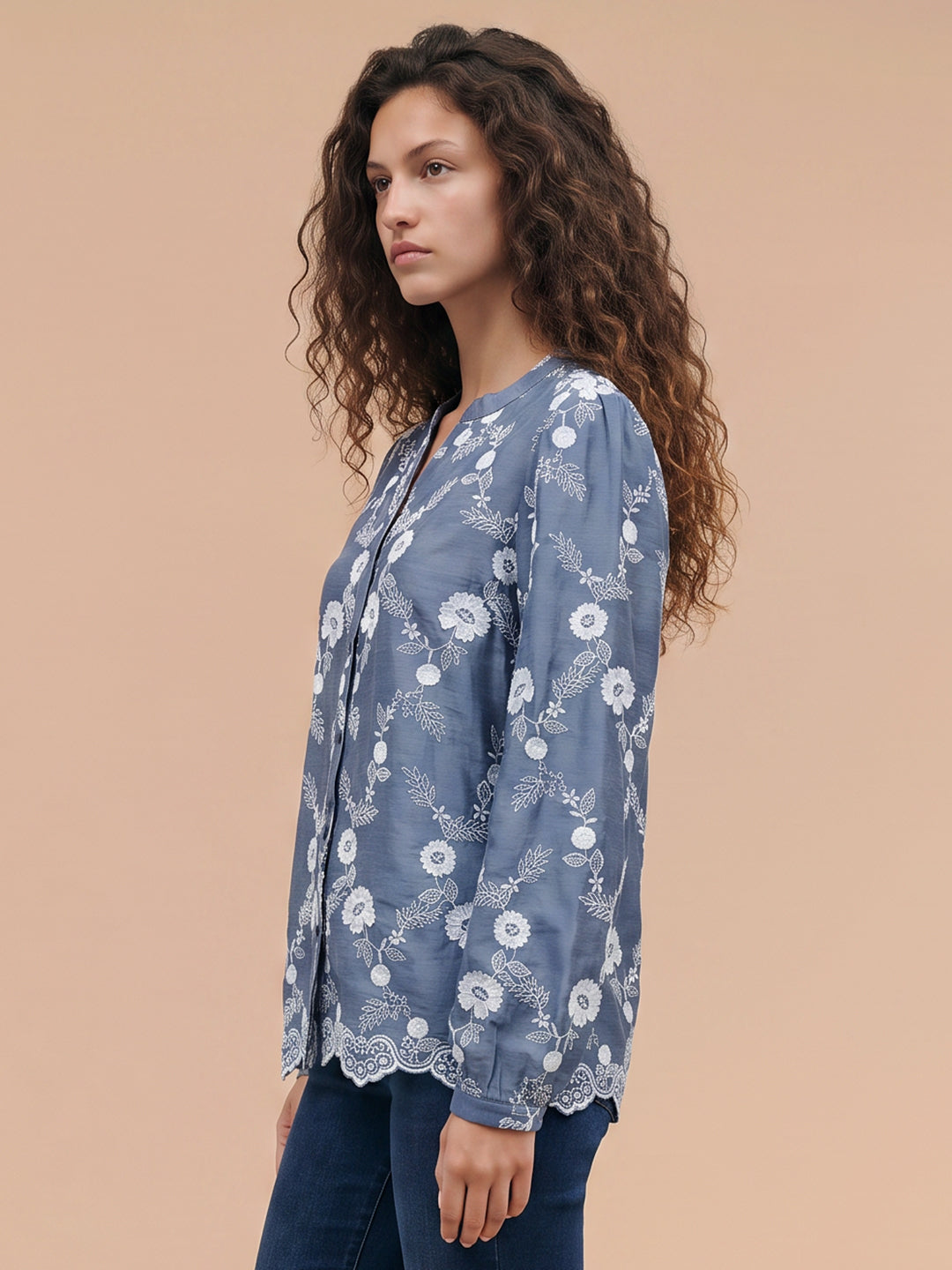 Blue Floral Top