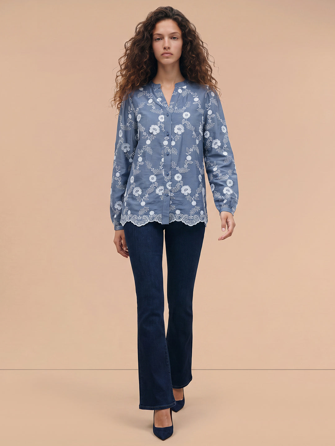Blue Floral Top