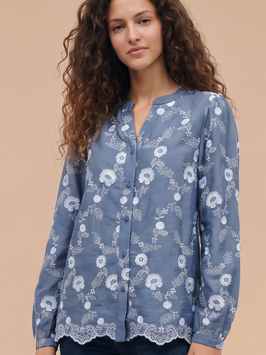 Blue Floral Top
