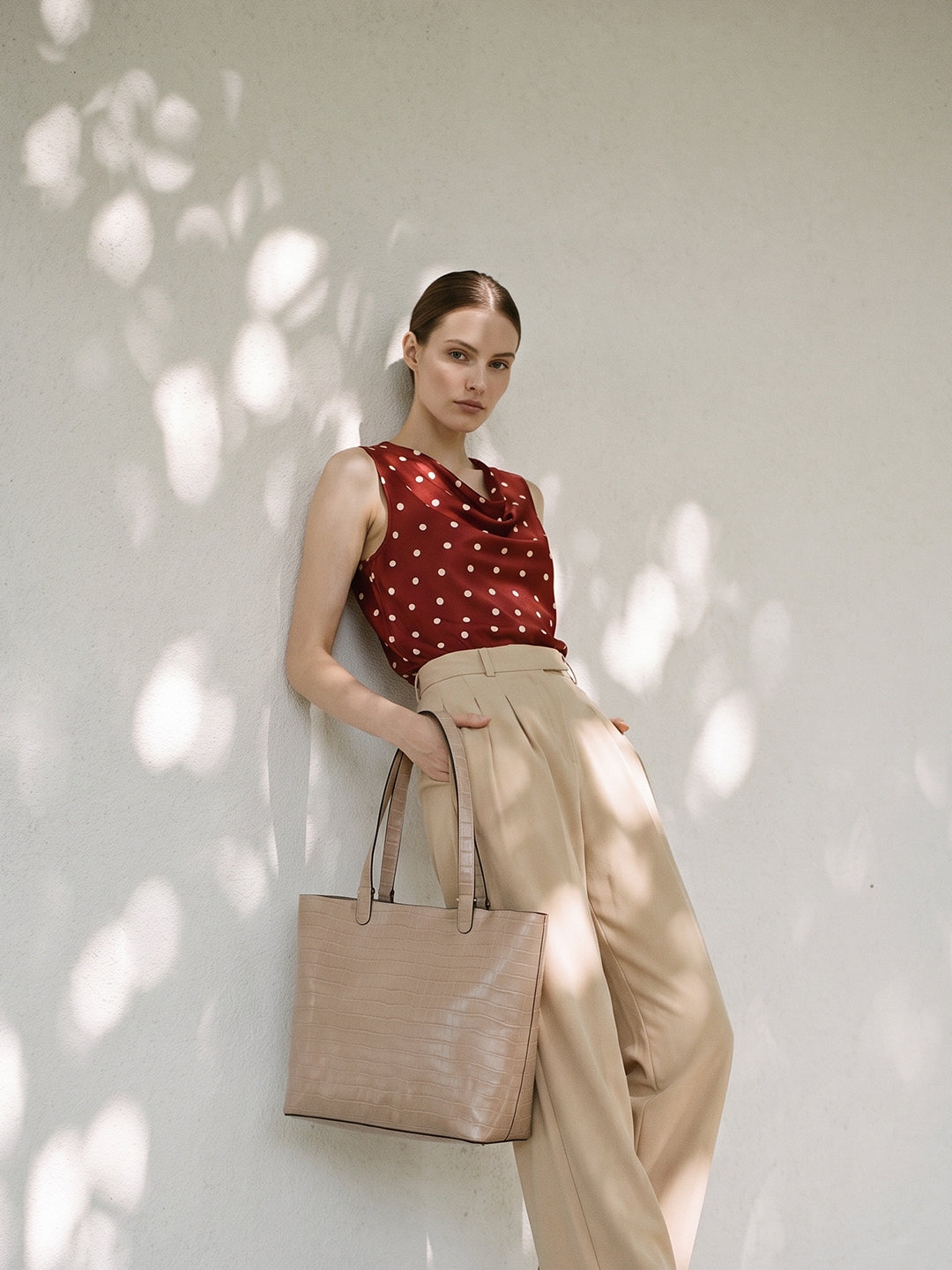 Brown Polka Dot Top