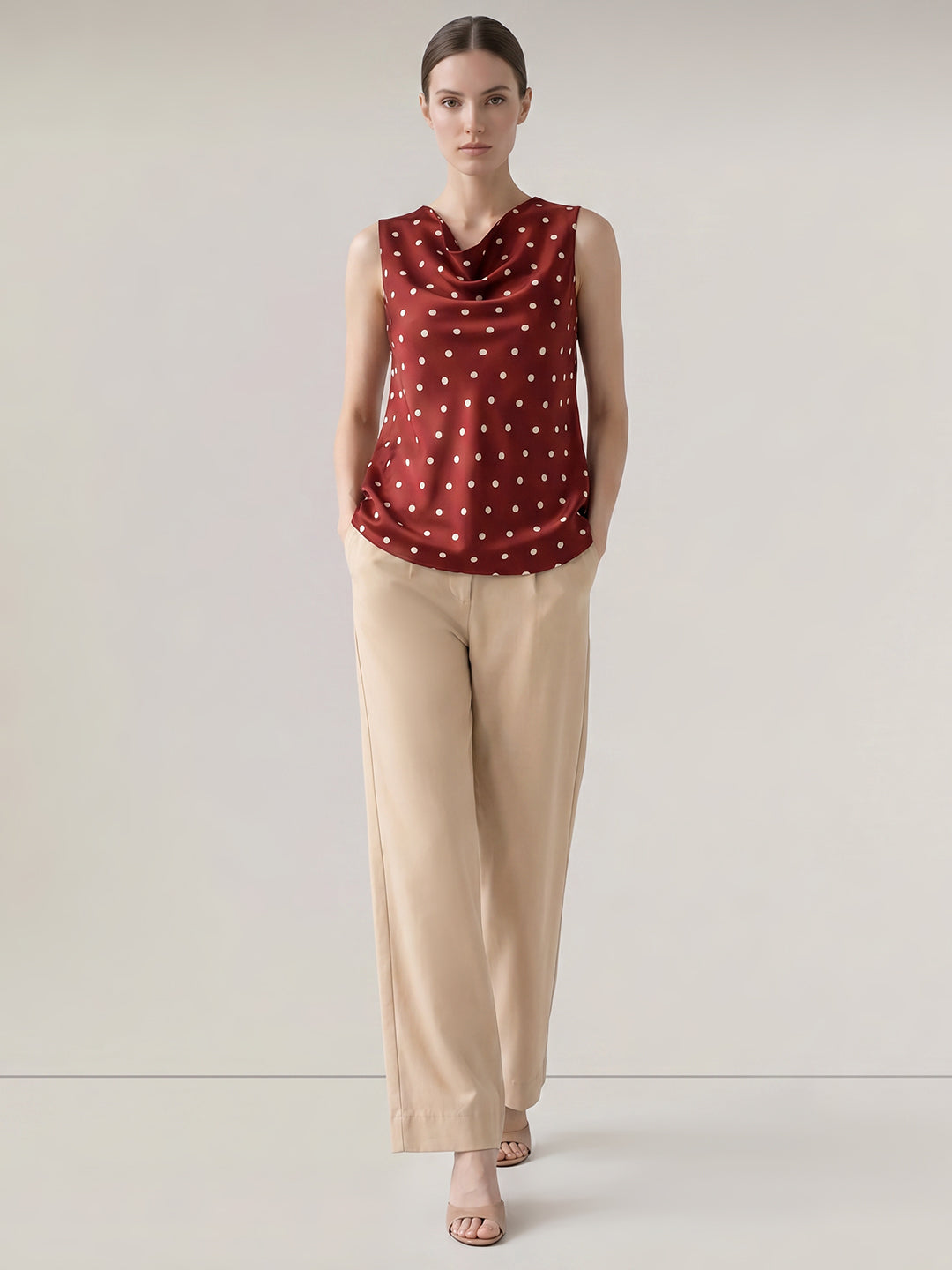 Brown Polka Dot Top