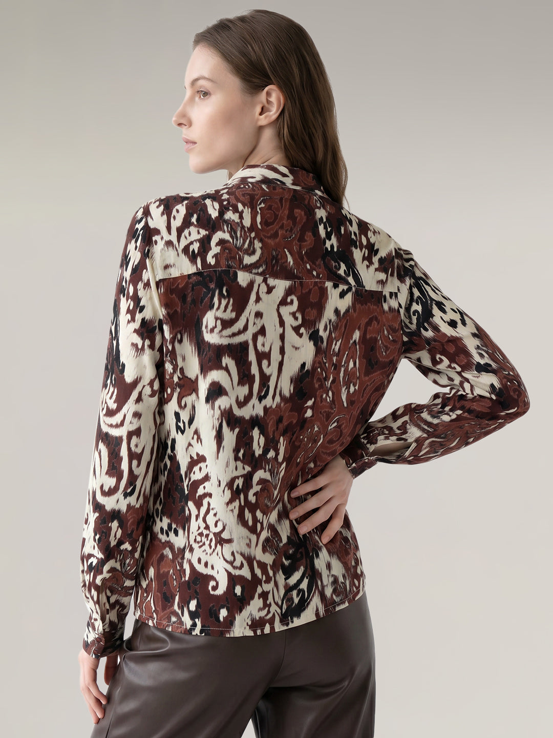 Brown Printed Top