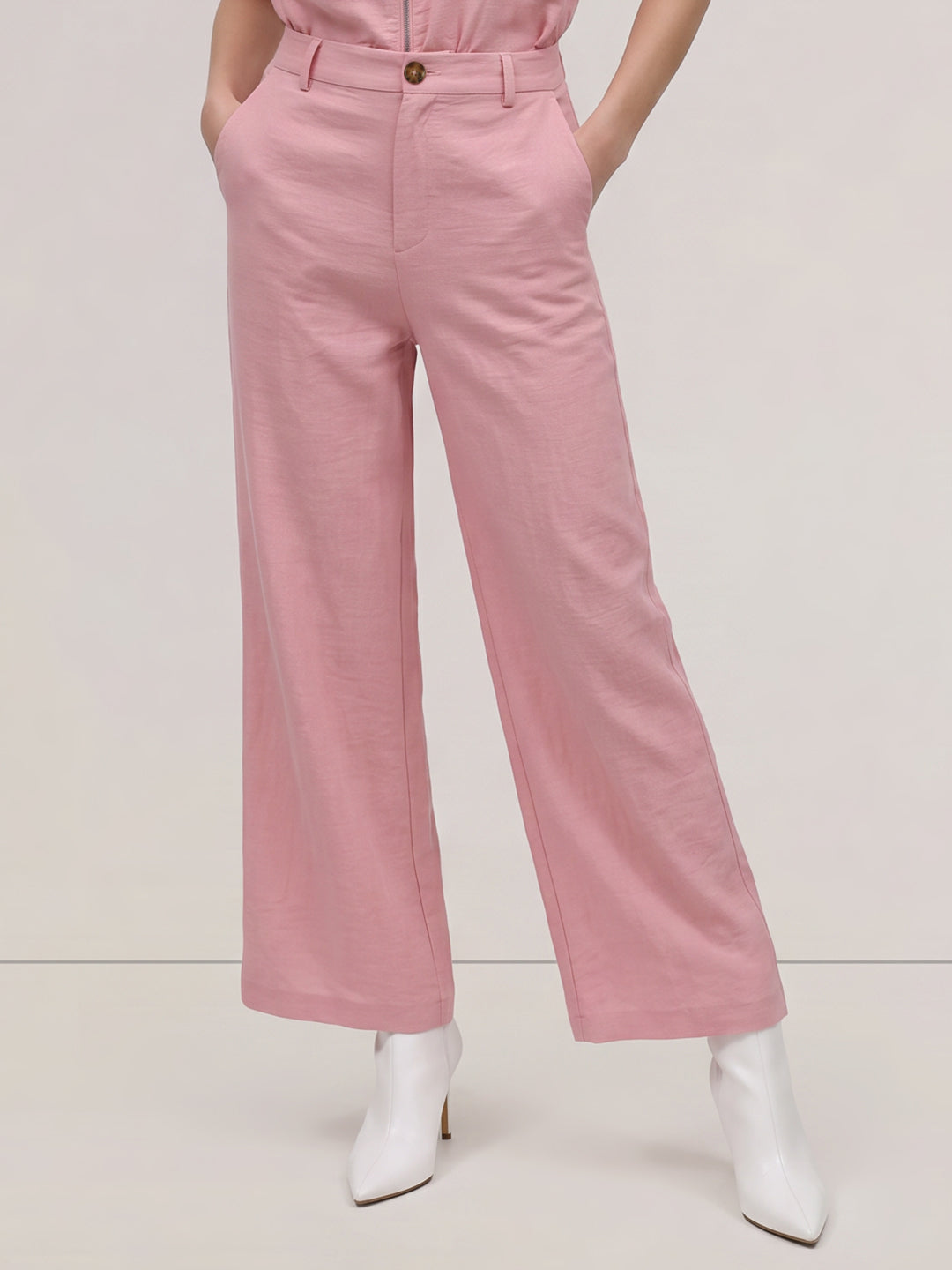 Pink High Rise Pants