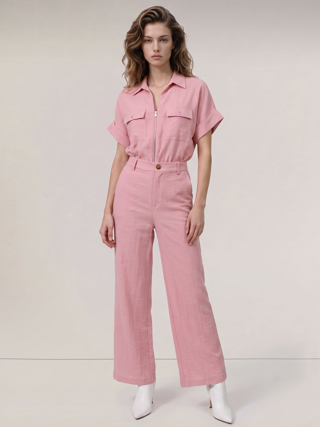 Pink High Rise Pants