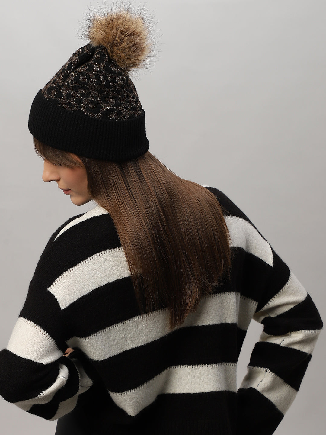 Animal Print Knitted Beanie