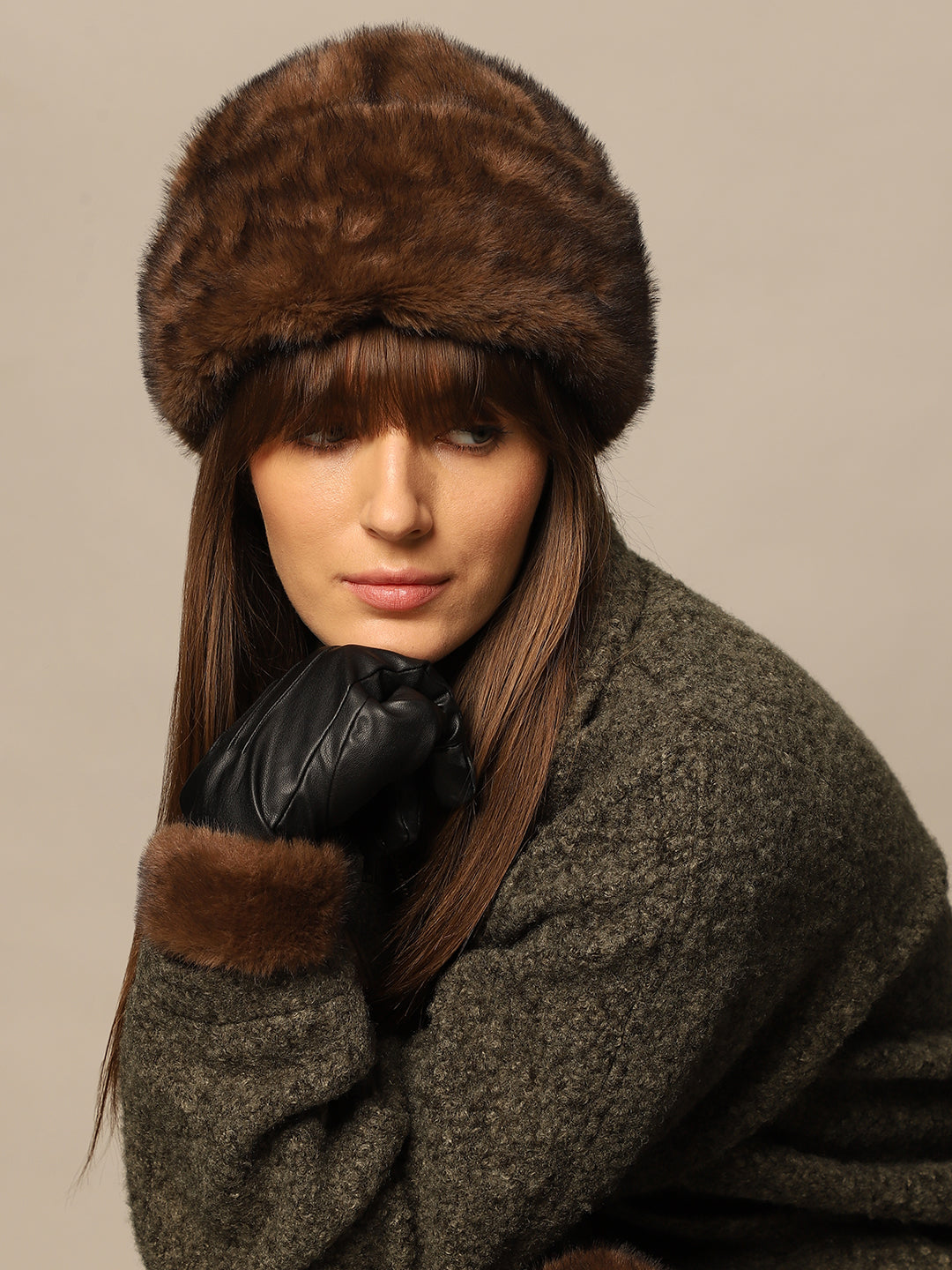 Brown Faux Fur Hat