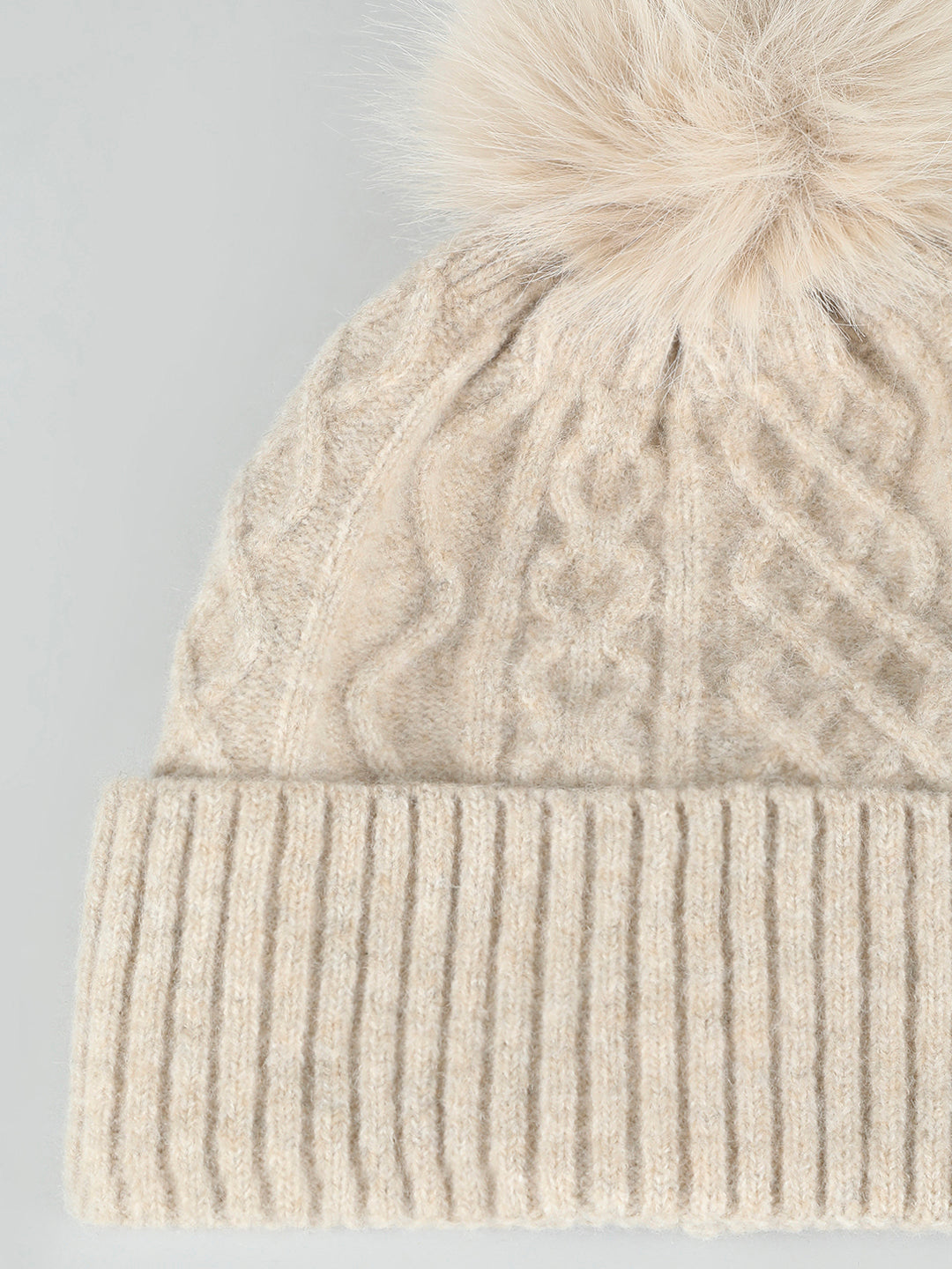 Pom-Pom Cable Knit Beanie