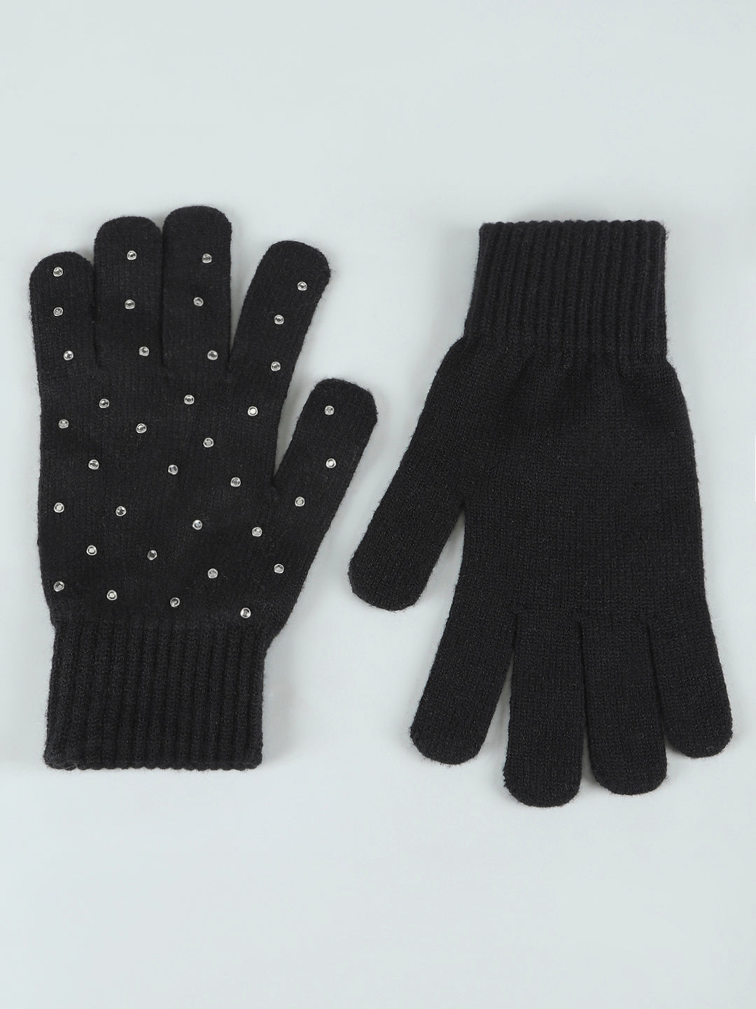 Black Embellished Gloves