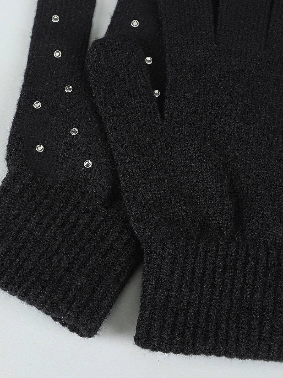 Black Embellished Gloves