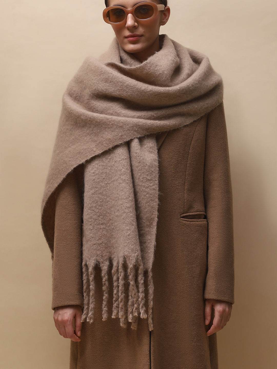 Beige Long Scarf