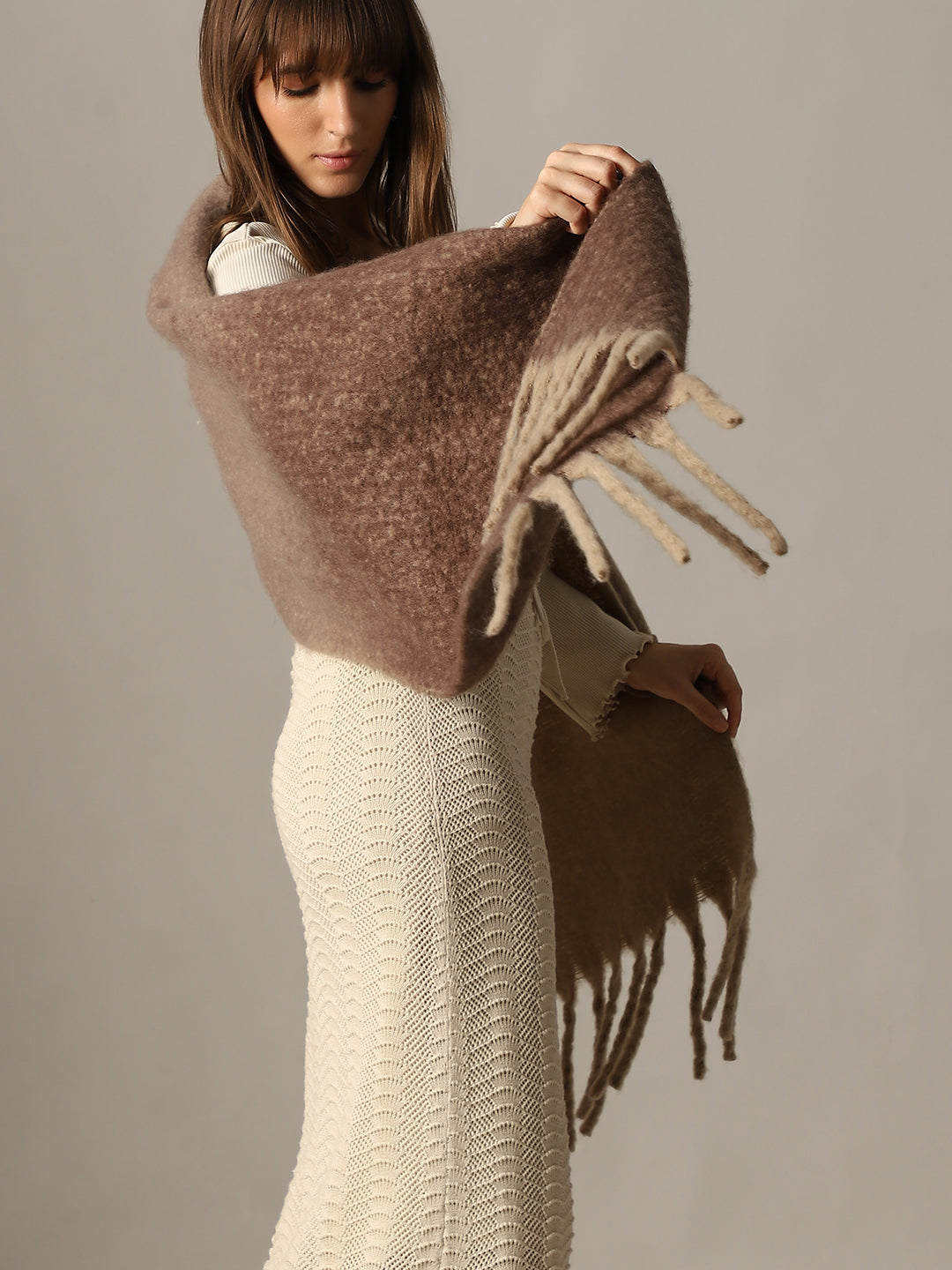Fringe Detail Long Scarf