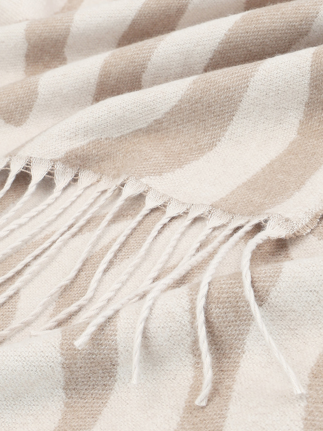 Animal Print Fringe Long Scarf