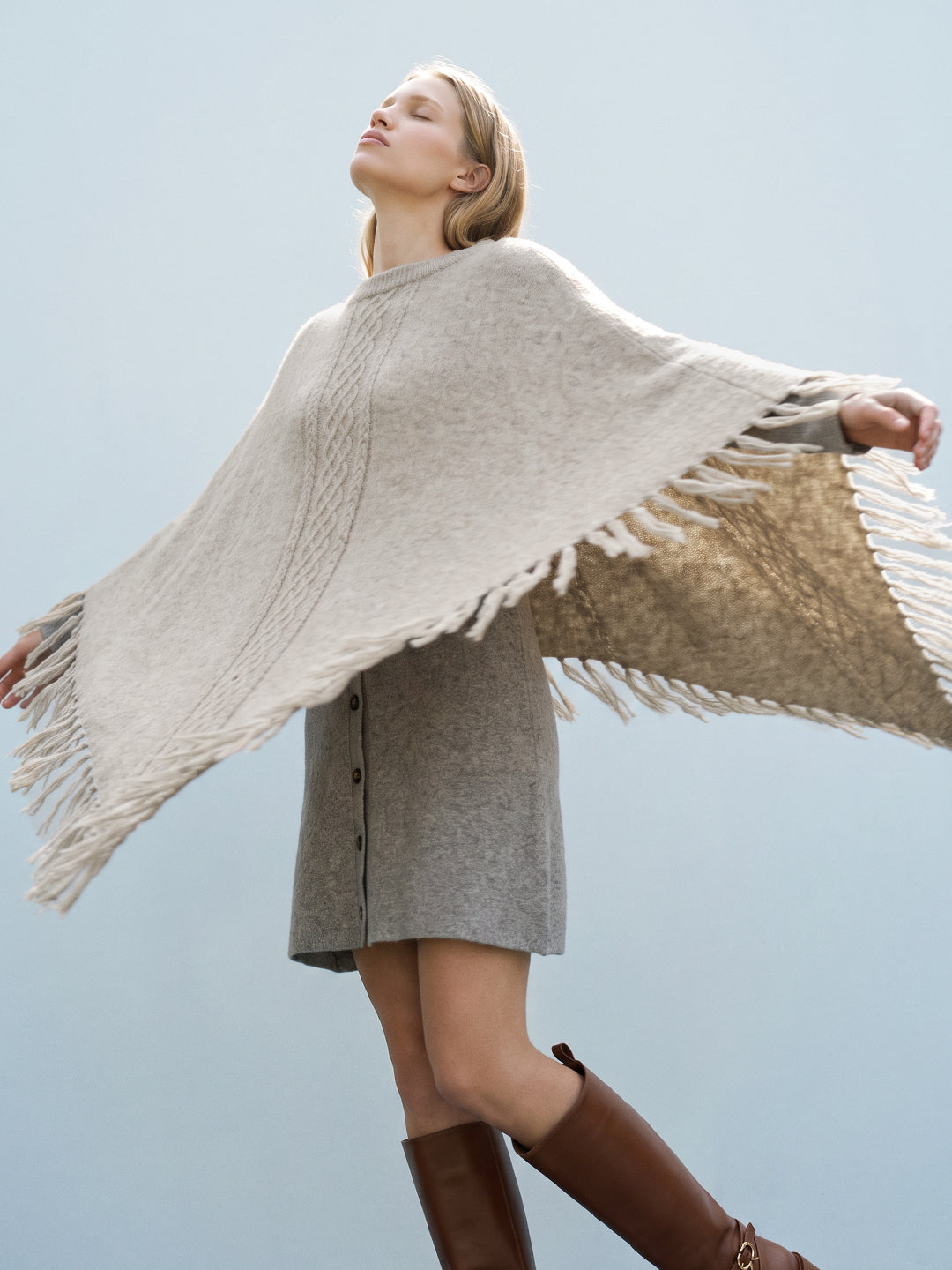 Beige Poncho