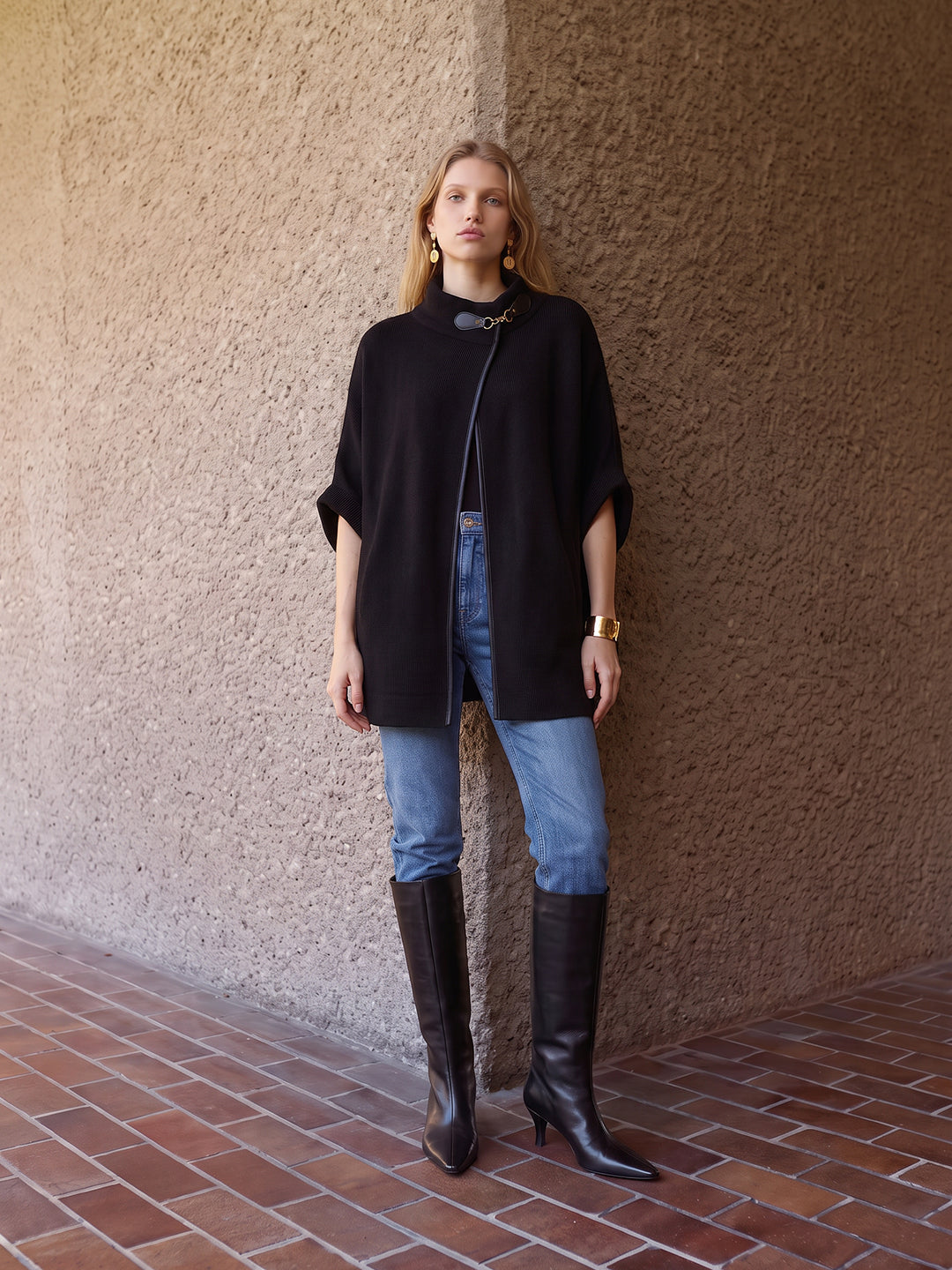 Black Knitted Cape