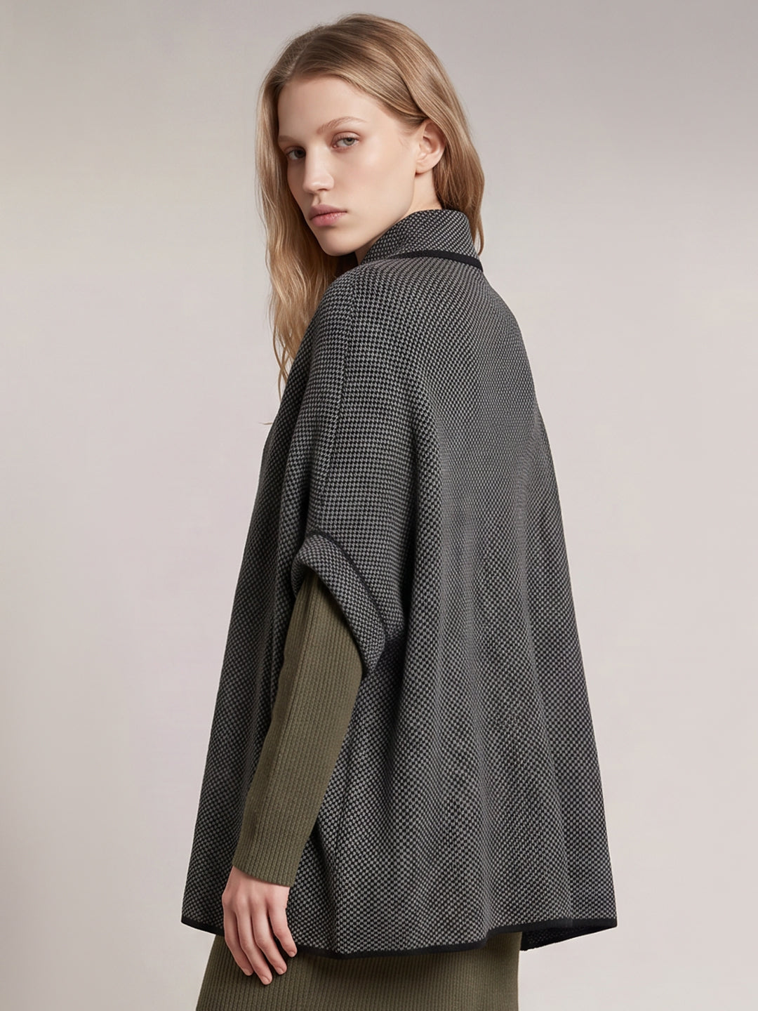 Grey Knitted Cape