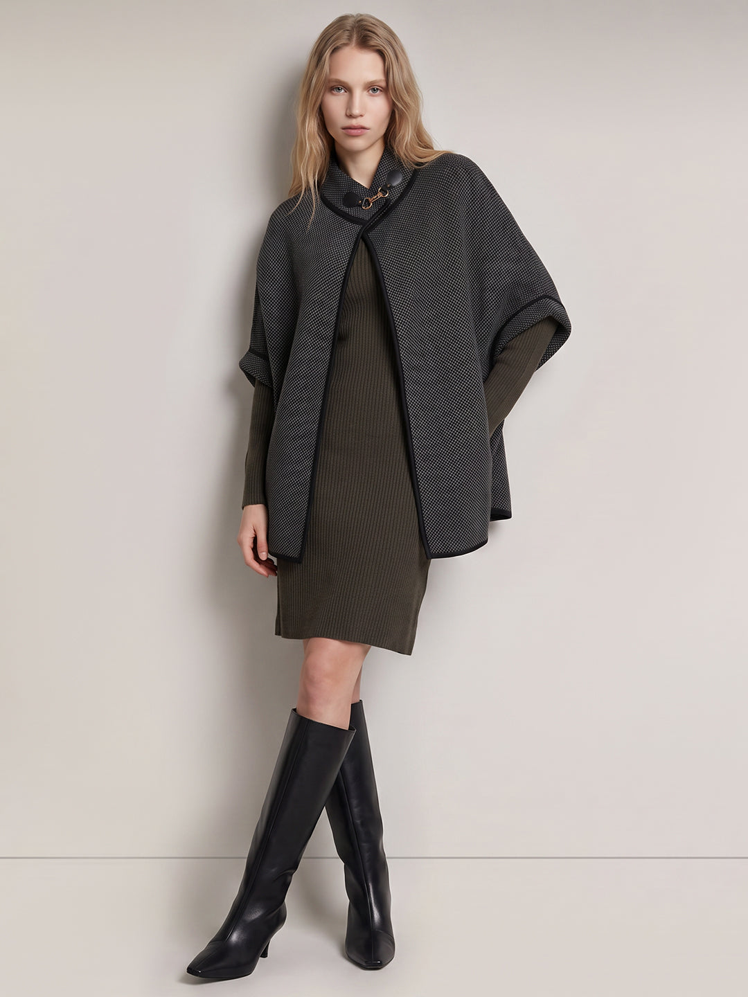 Grey Knitted Cape