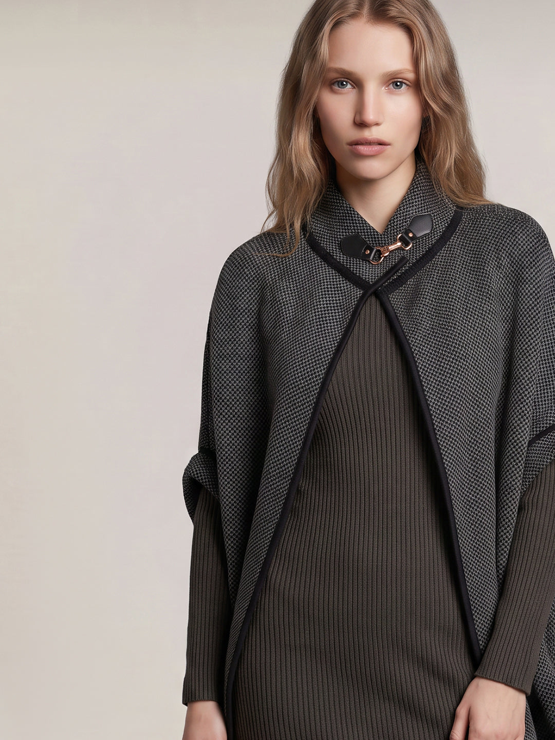 Grey Knitted Cape