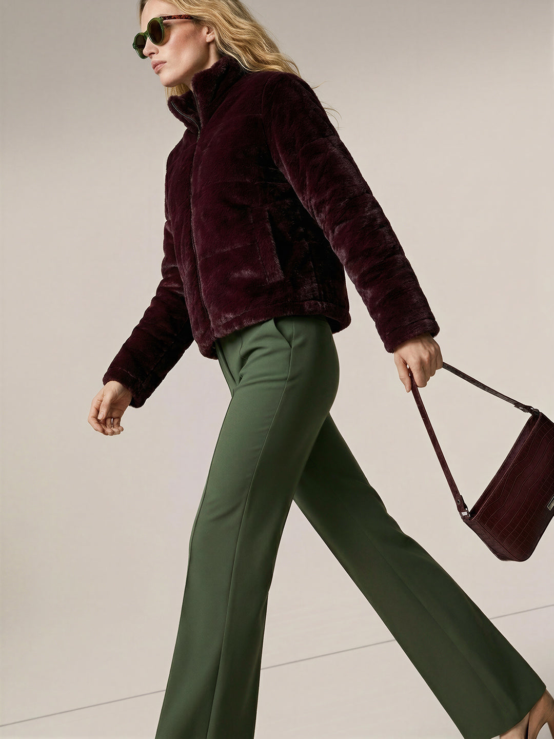Green Flared Pants