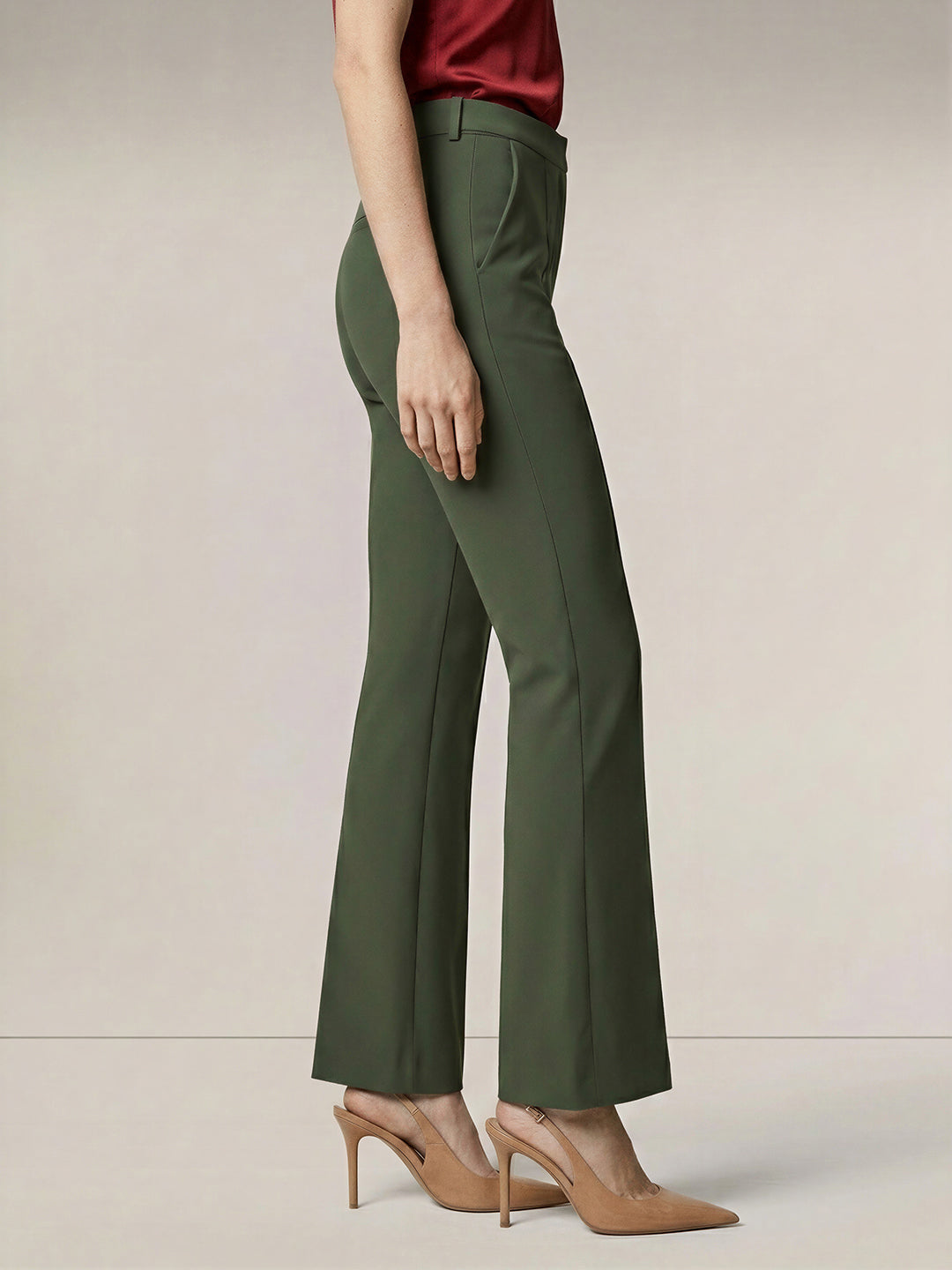 Green Flared Pants