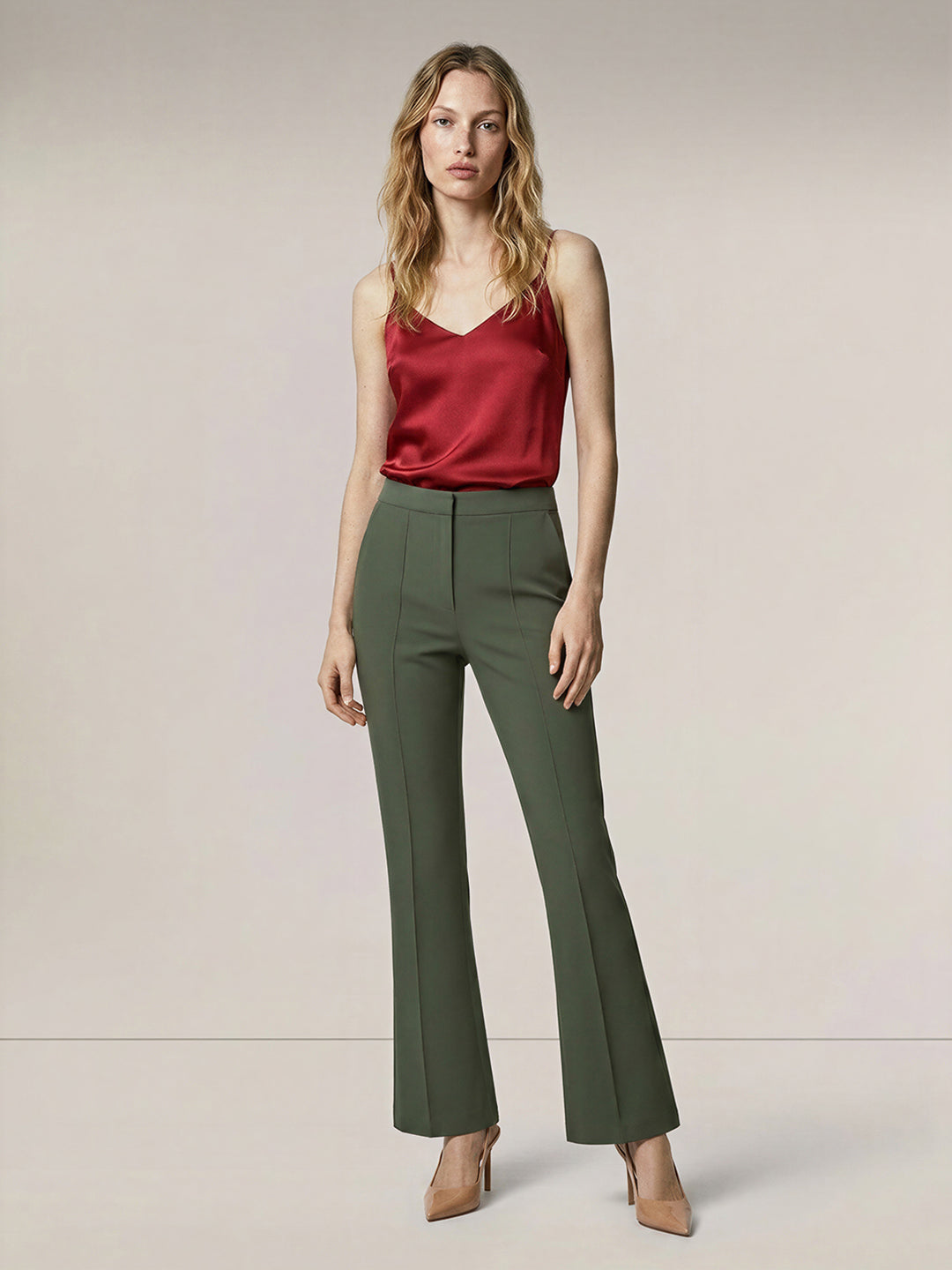 Green Flared Pants