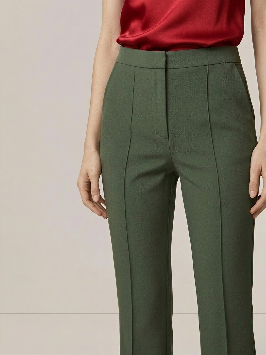 Green Flared Pants