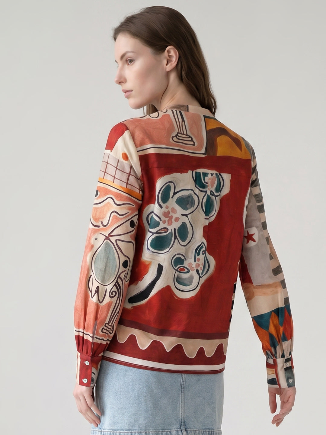 Rust Printed Top
