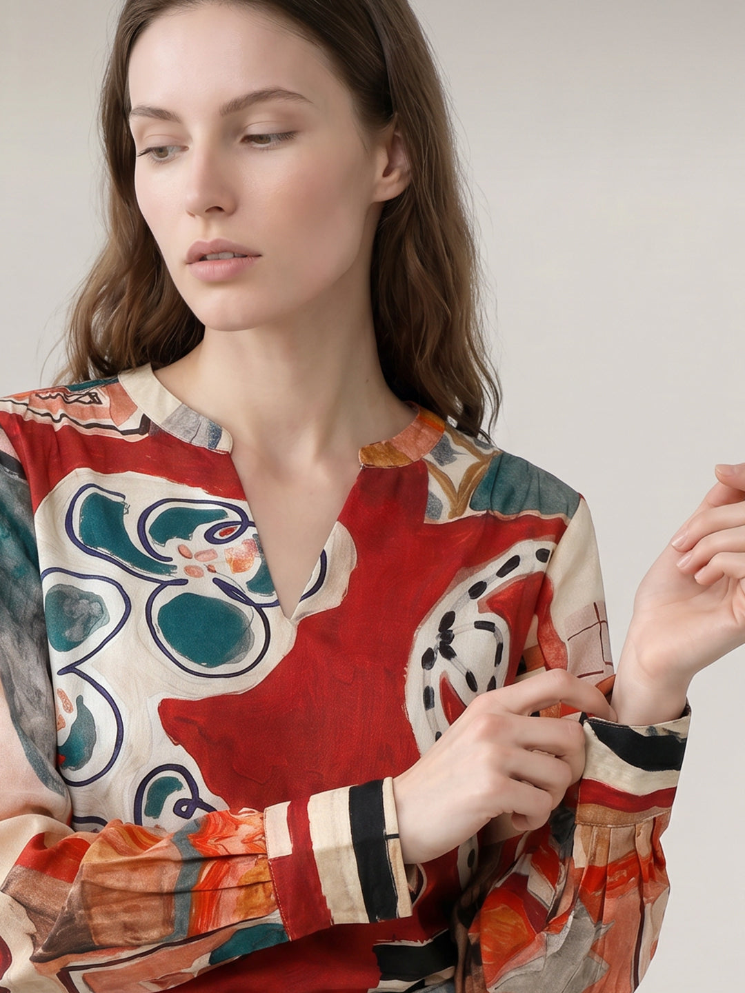 Rust Printed Top