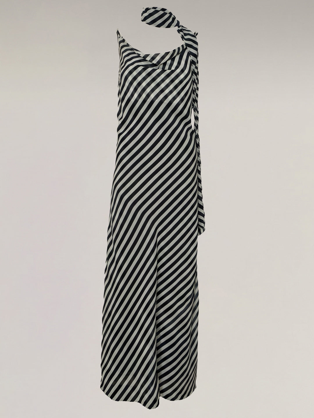 Black Striped Scarf Dress