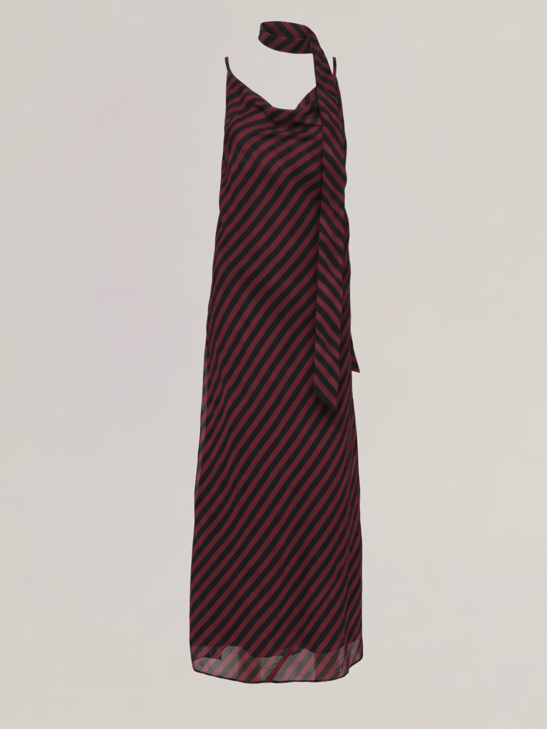 Maroon Striped Strappy Dress