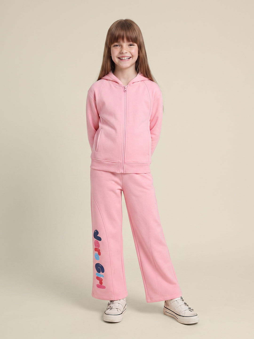 GIRLS Pink Zip Up Hoodie