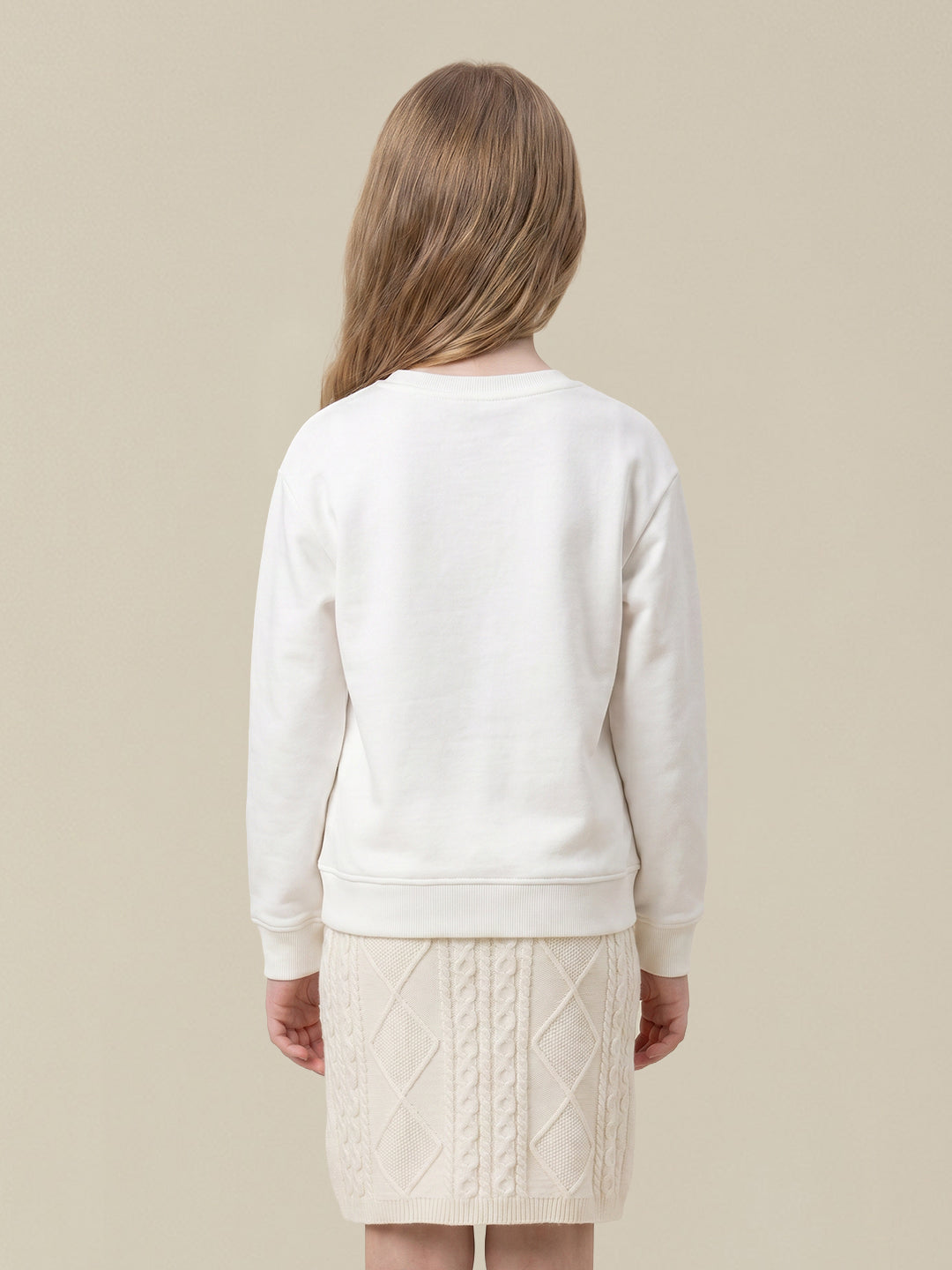 GIRLS White Printed Sweatshirt