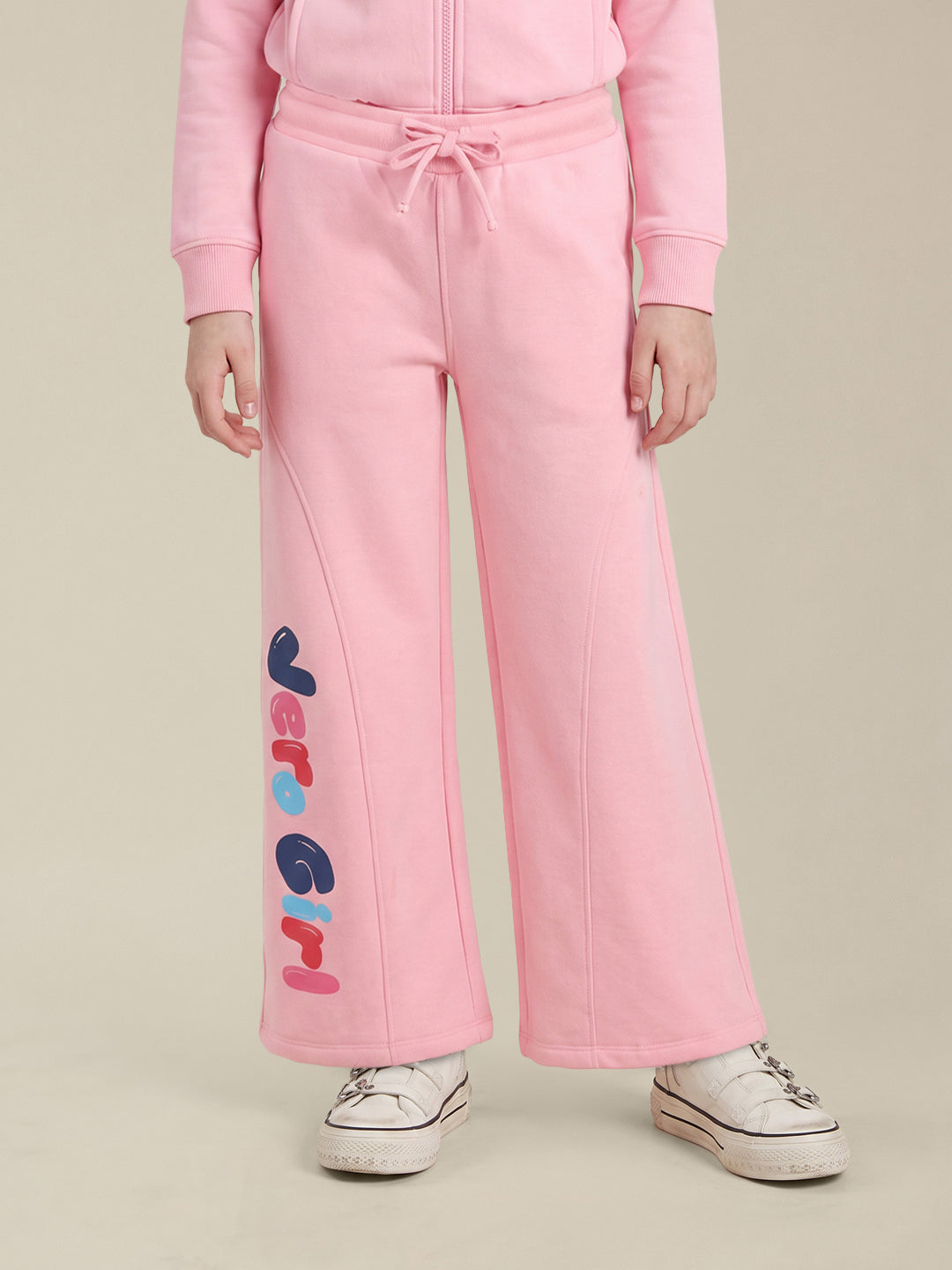 GIRLS Pink Printed Sweatpants