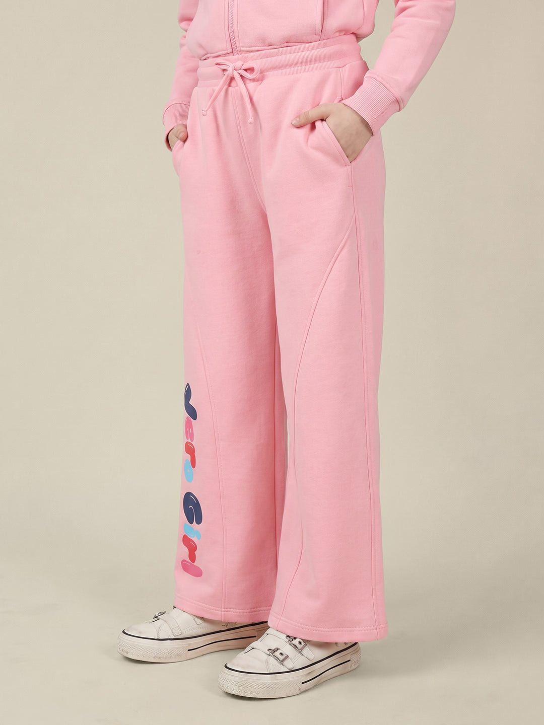 GIRLS Pink Printed Sweatpants