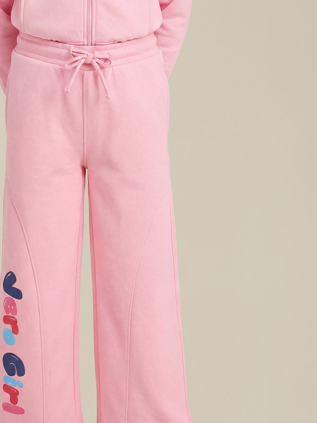 GIRLS Pink Printed Sweatpants