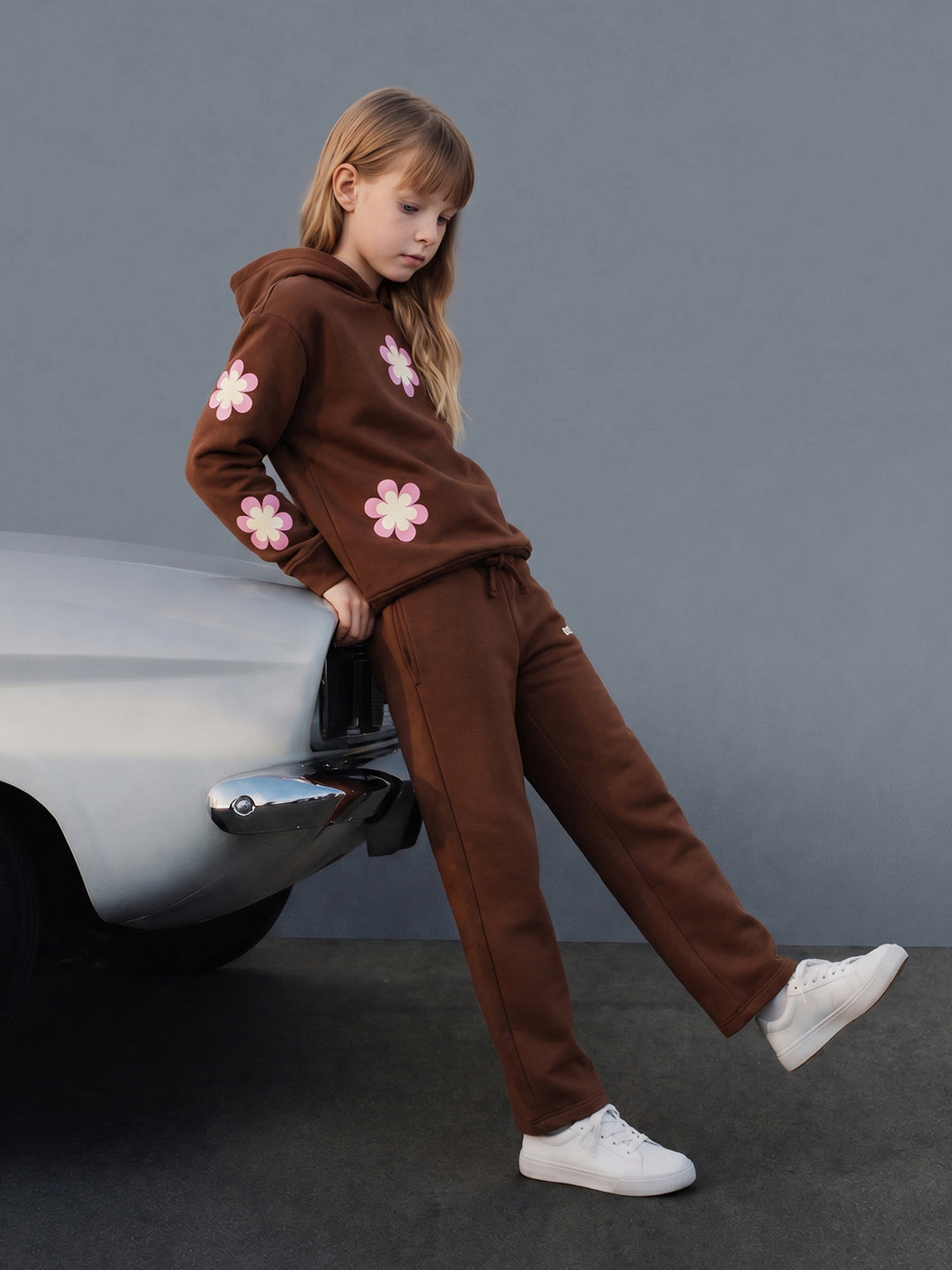 GIRLS Brown Floral Sweatpants
