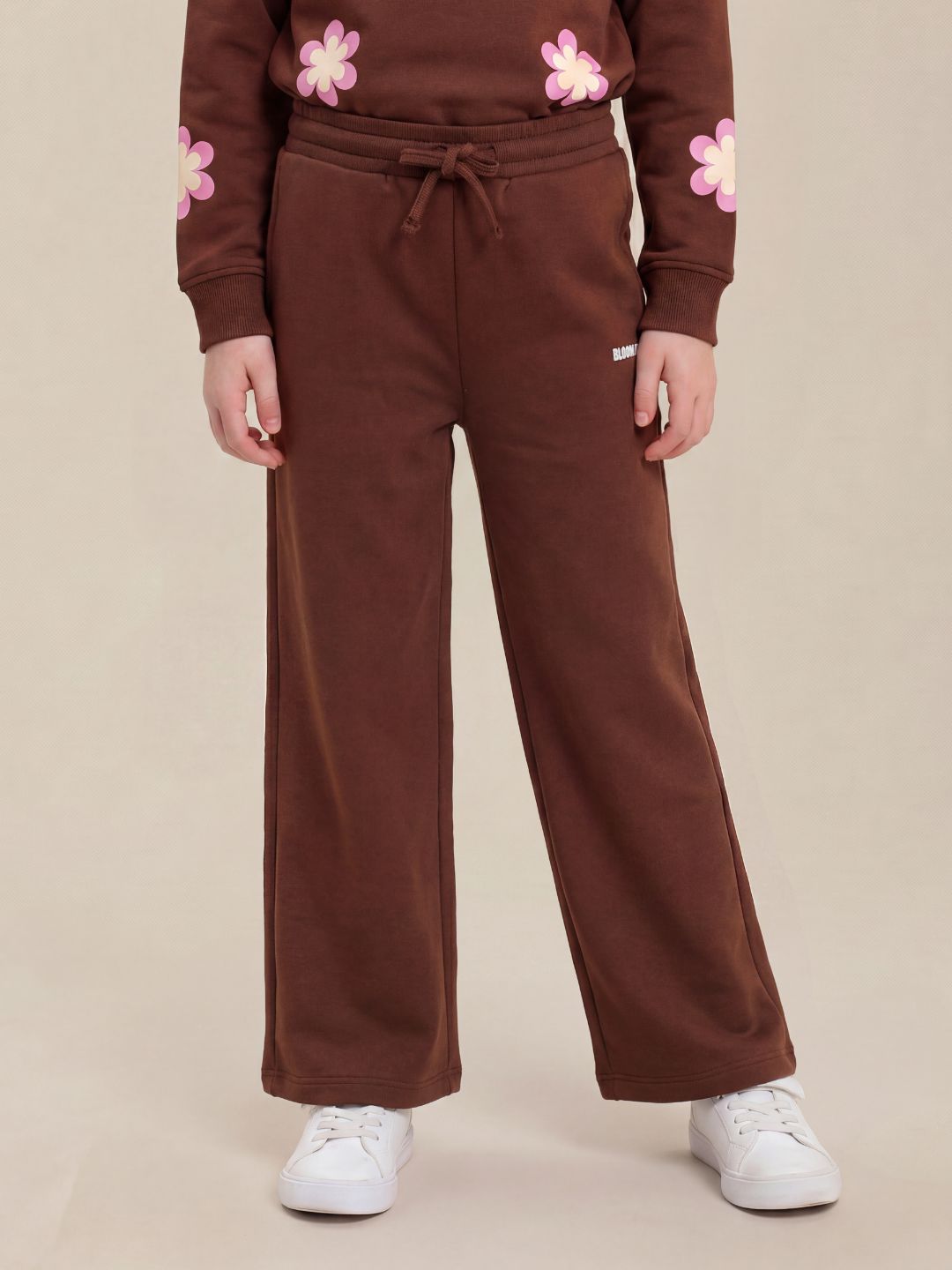 GIRLS Brown Floral Sweatpants